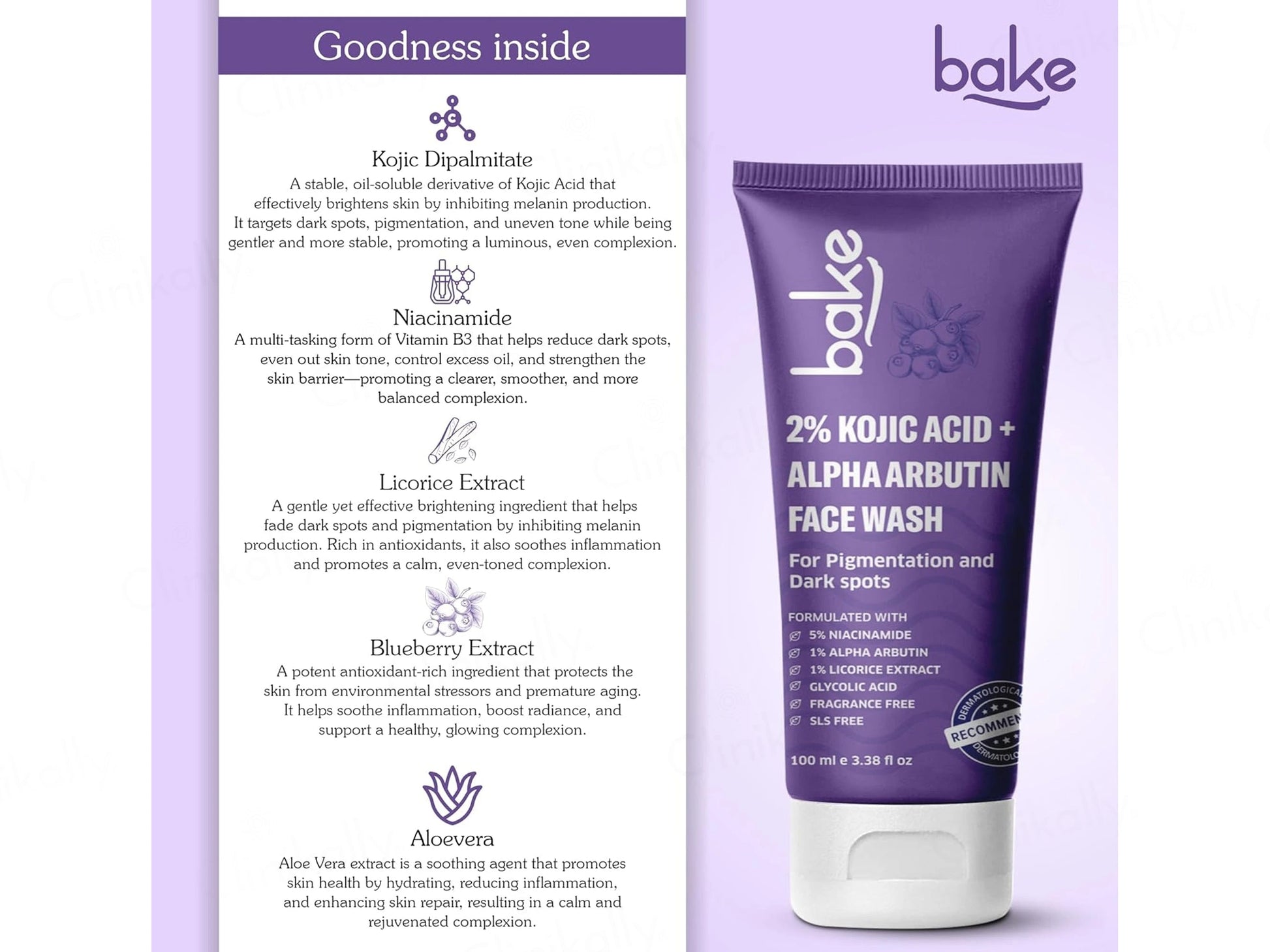 Bake 2 Percent Kojic Acid  Alpha Arbutin Facewash