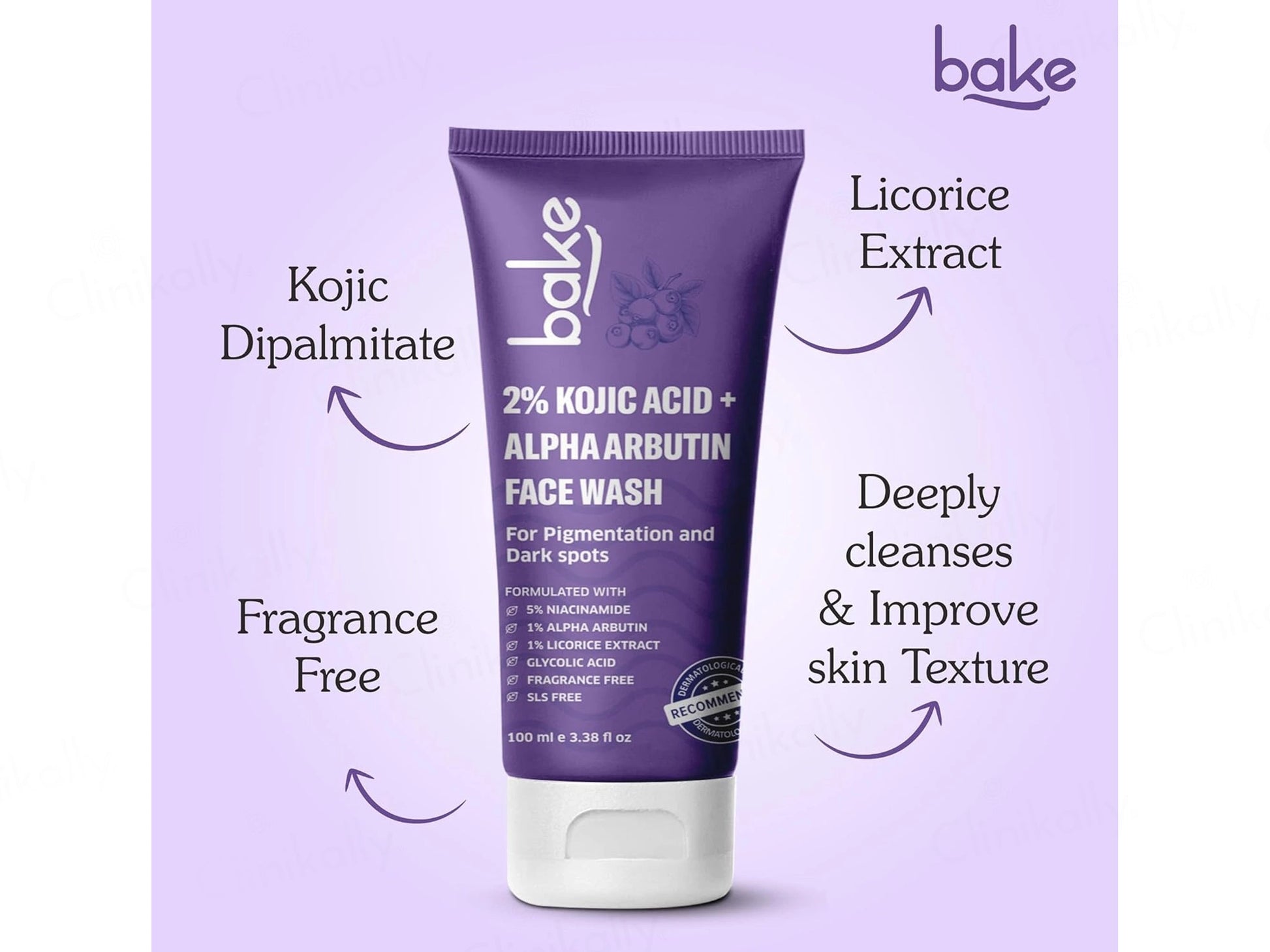 Bake 2 Percent Kojic Acid  Alpha Arbutin Facewash