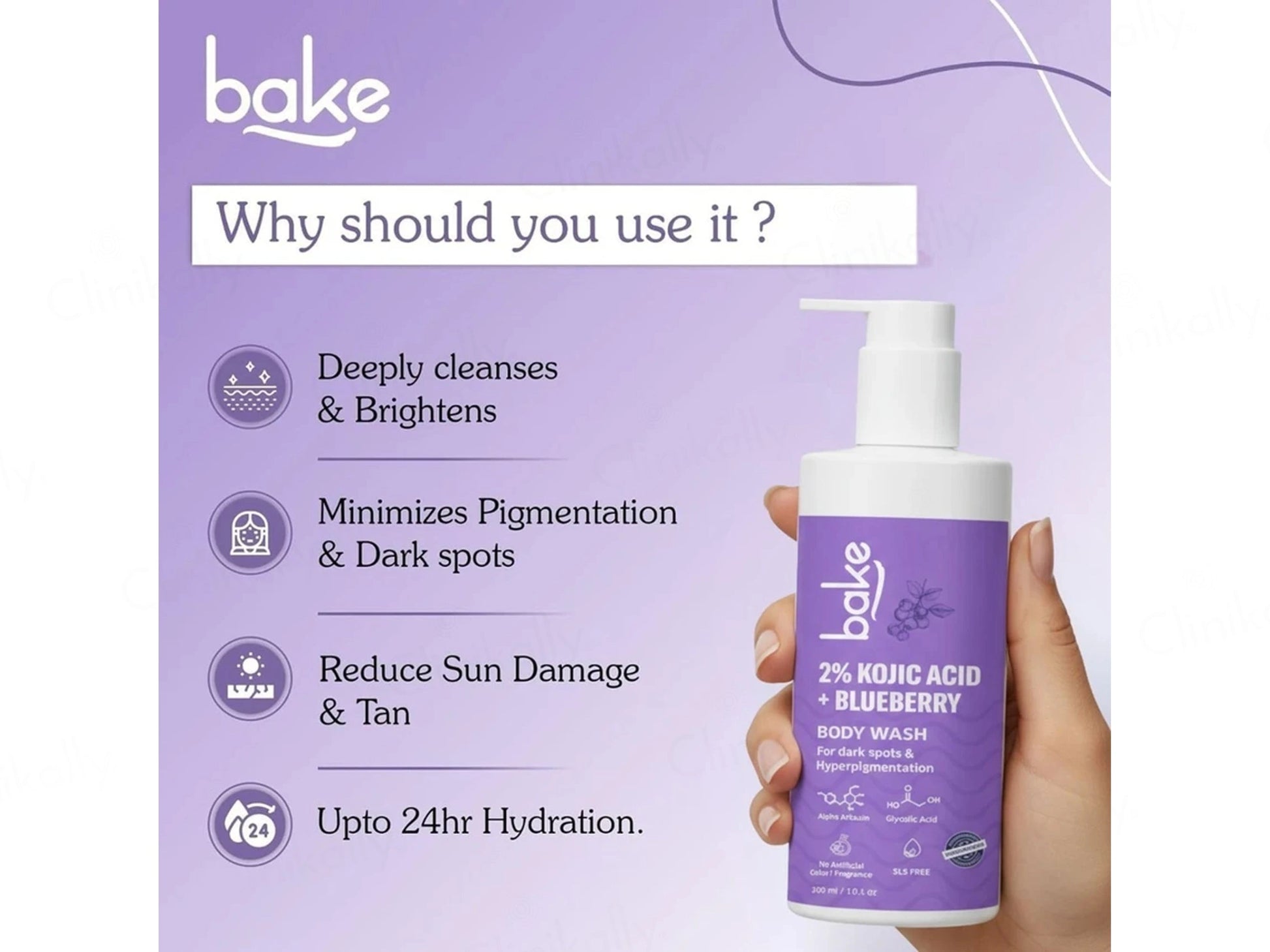 Bake 2 Percent Kojic Acid  Blueberry Body Wash