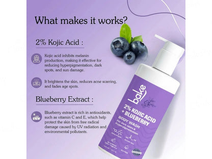 Bake 2 Percent Kojic Acid  Blueberry Body Wash