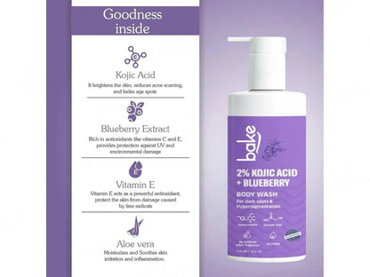 Bake 2 Percent Kojic Acid  Blueberry Body Wash