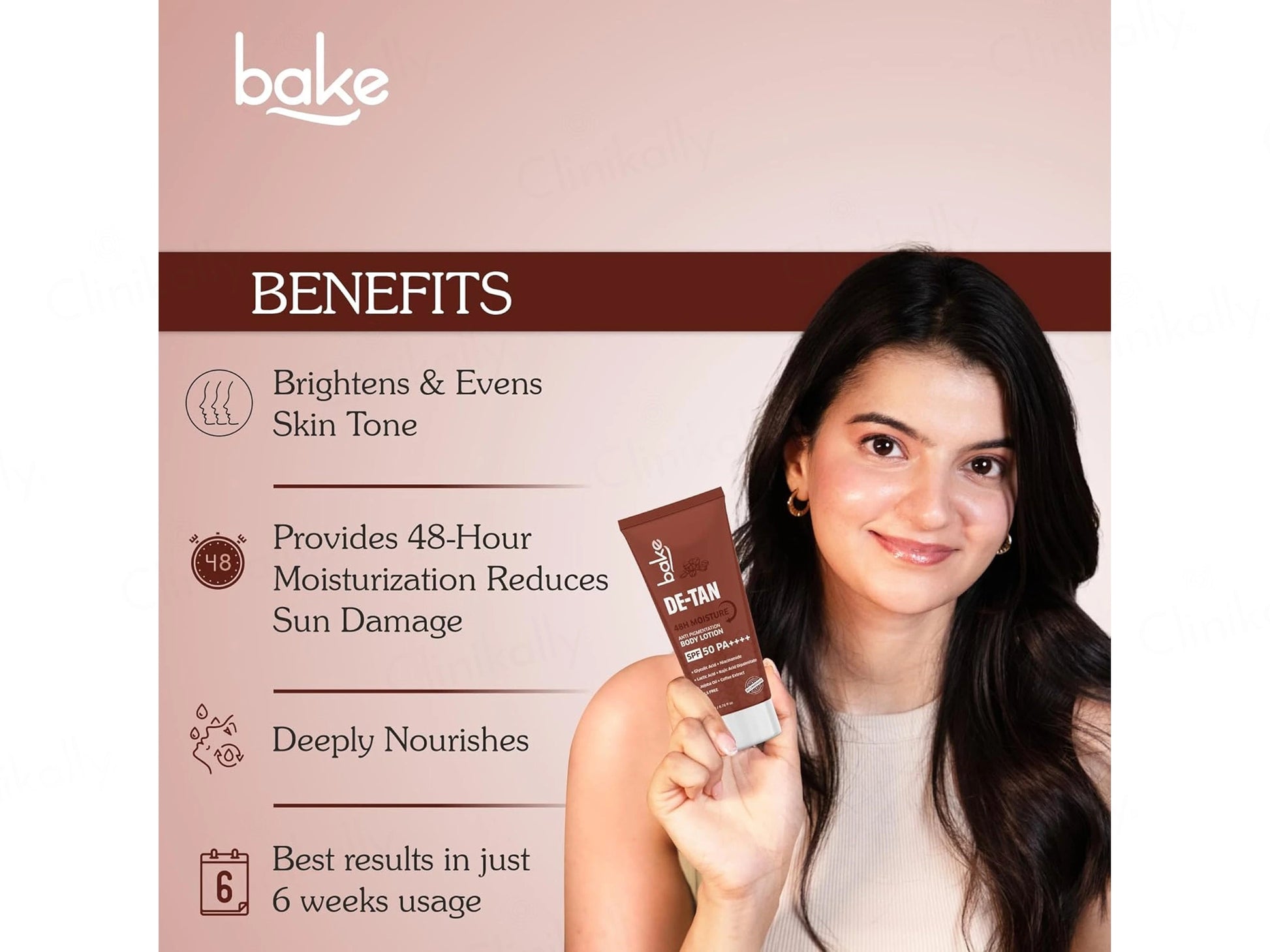 Bake De-Tan Anti Pigmentation Body Lotion SPF 50 PA