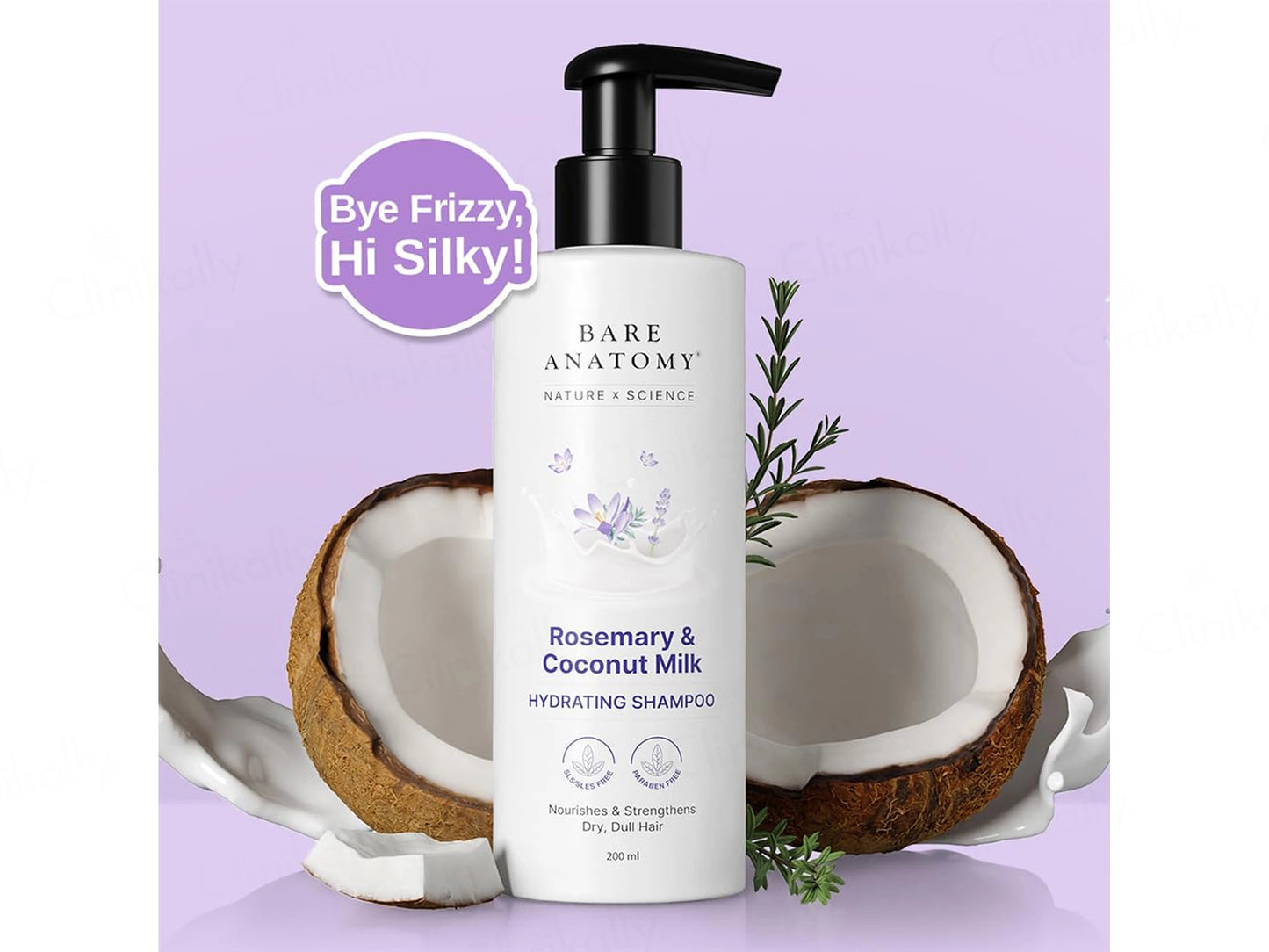 Bare Anatomy Rosemary and  Coconut Milk Hydrating Shampoo