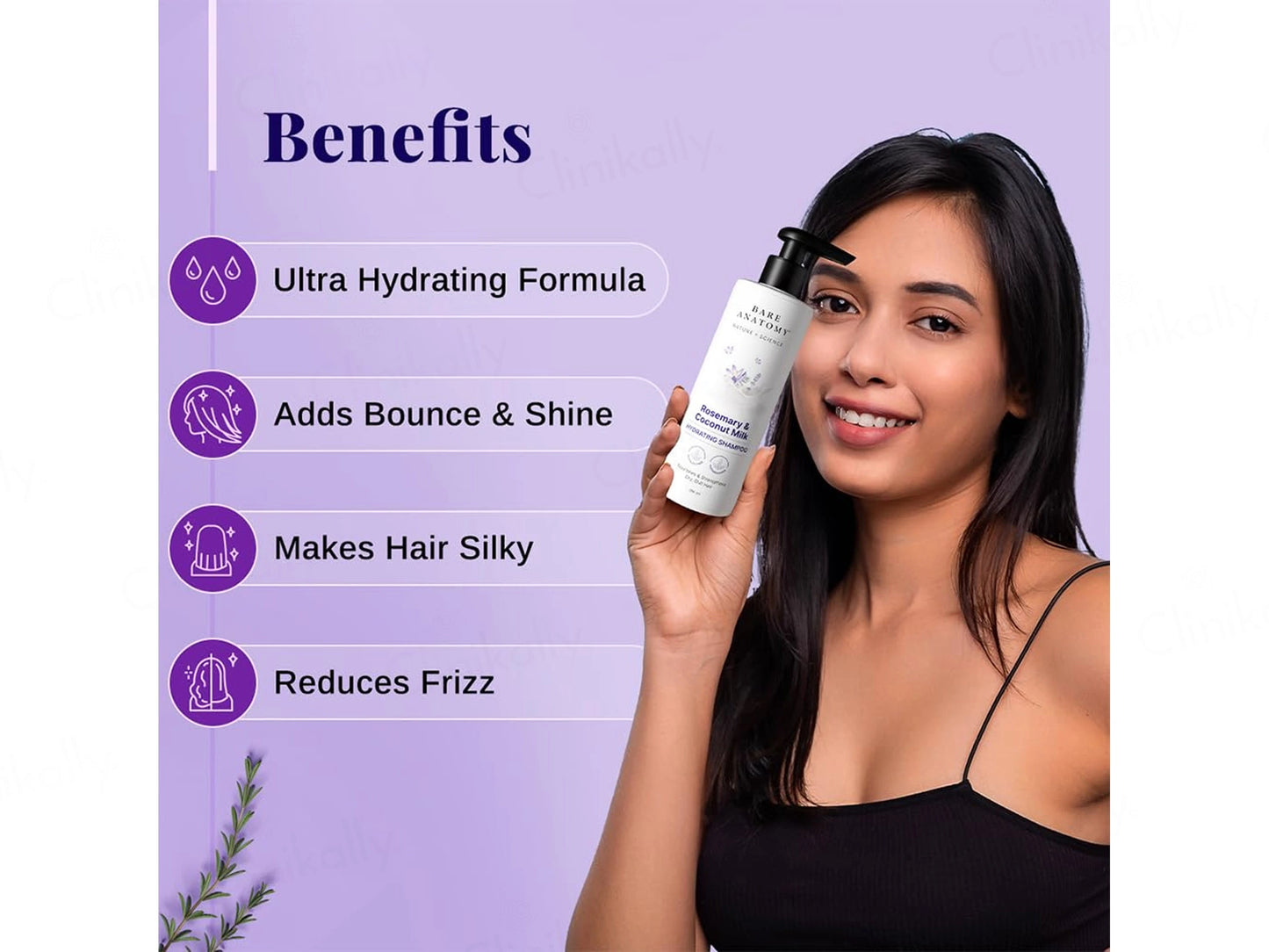 Bare Anatomy Rosemary and  Coconut Milk Hydrating Shampoo