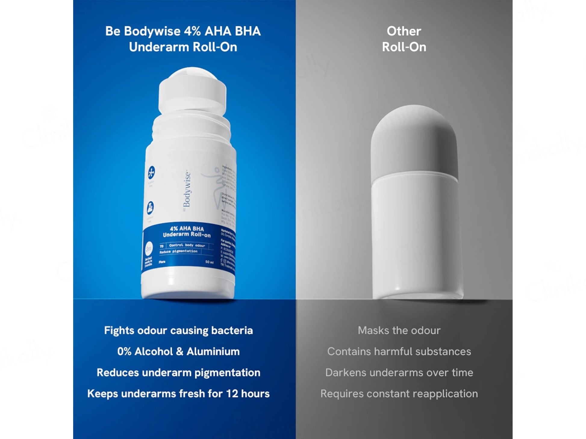 Be Bodywise 4 Percent AHA BHA Underarm Roll-On Flora