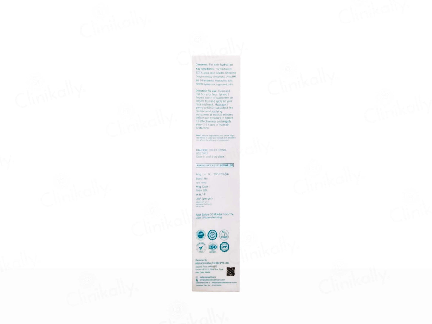 Bellacos Healthcare Bellarays Hyaluronic Aqua Sunscreen SPF 50 PA