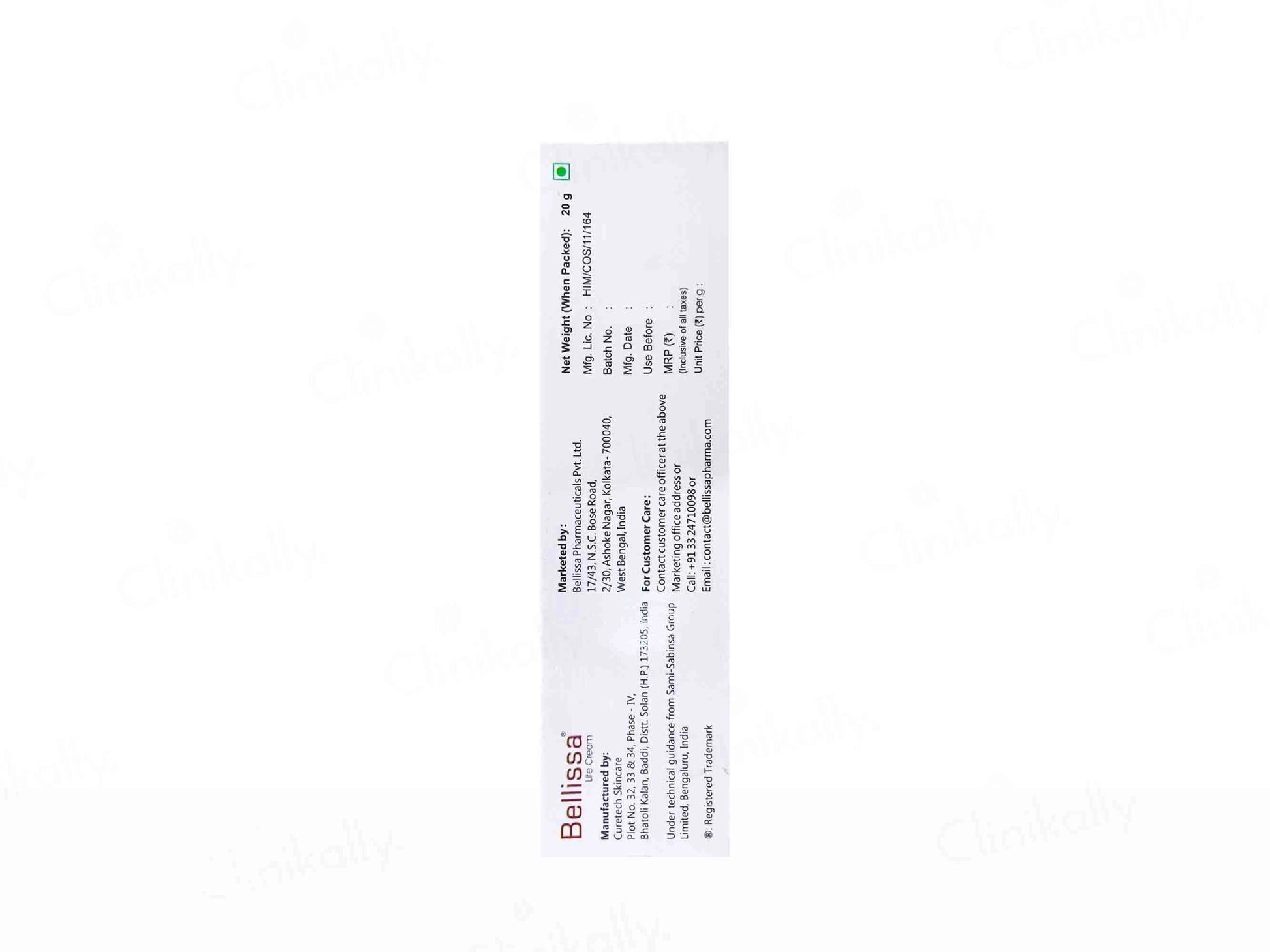 Bellissa Lite Skin Lightening and  Brightening Cream