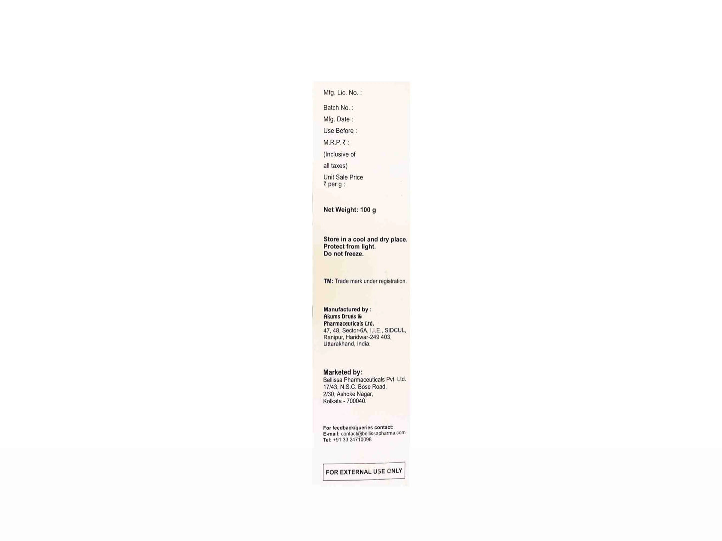 Bellissa Moisturising Lotion