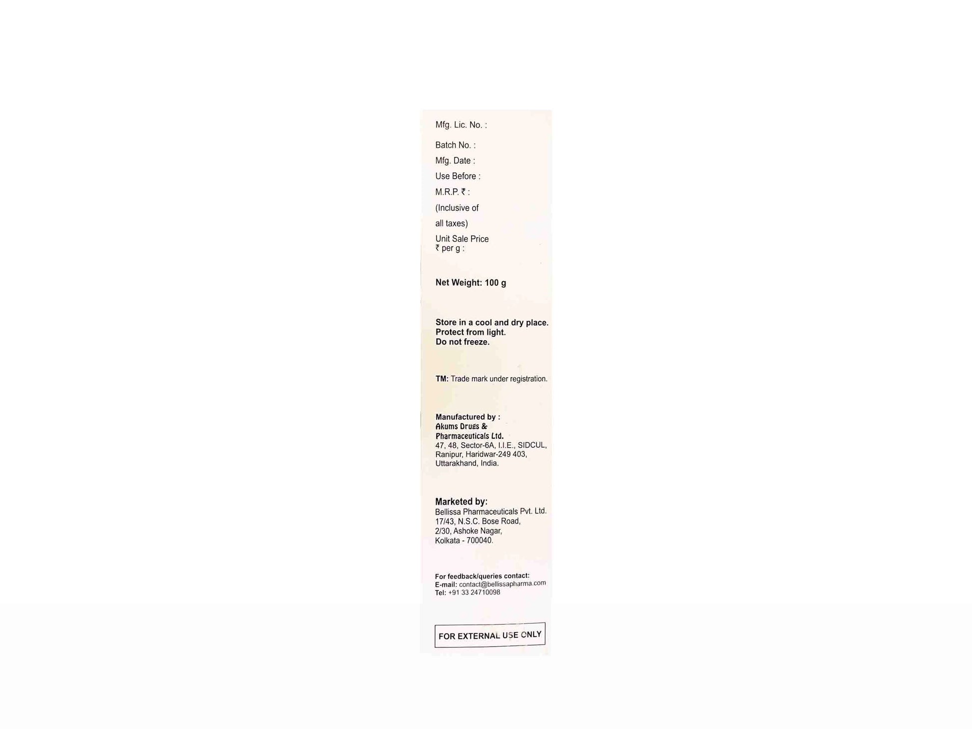 Bellissa Moisturising Lotion
