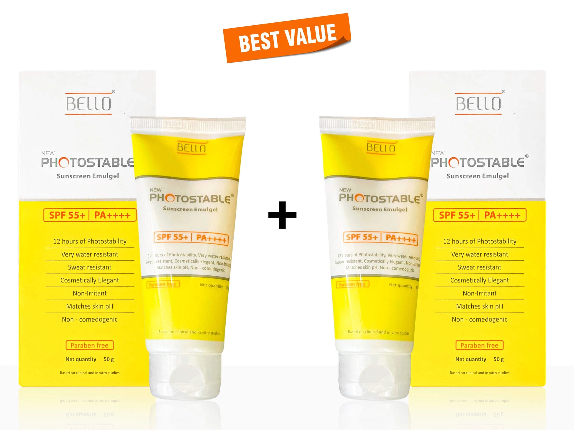 Bello New Photostable Sunscreen Emulgel SPF 55 PA