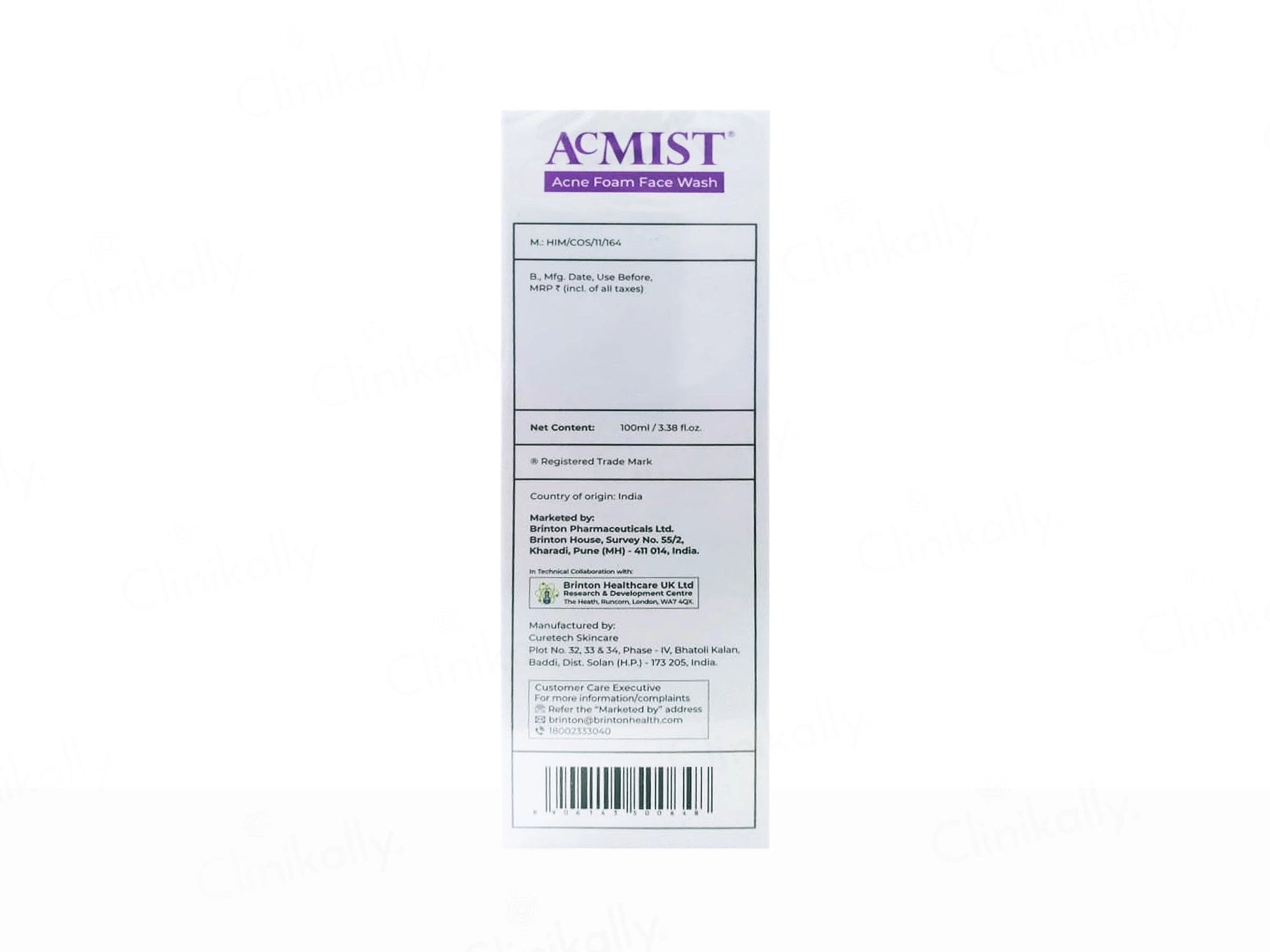Brinton Acmist Acne Foam Face Wash
