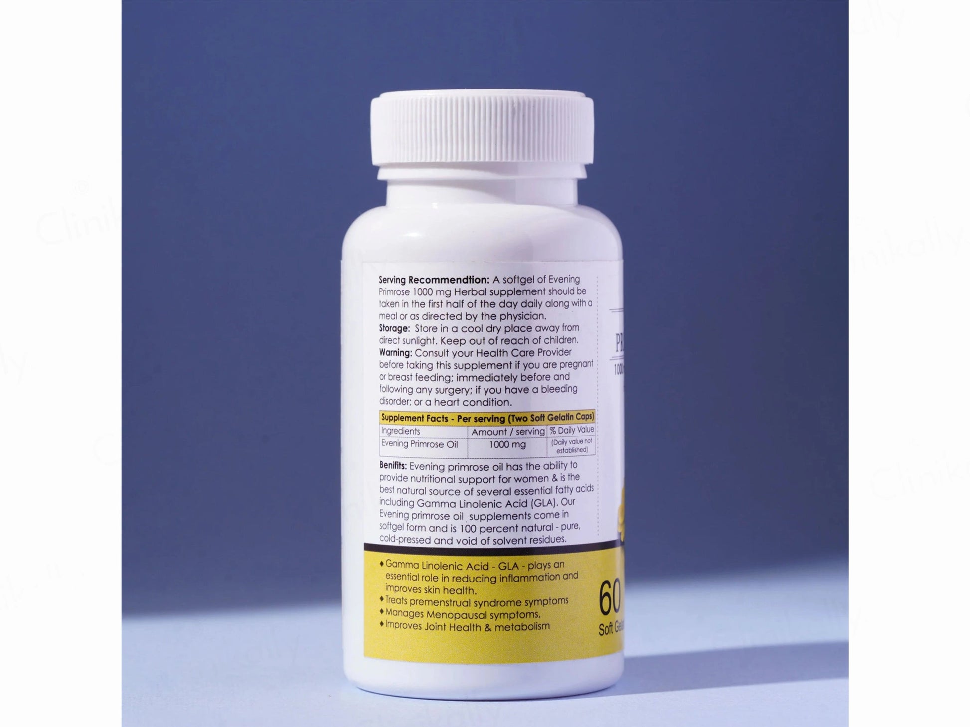 Briyo Evening Primrose Oil 1000 mg Dietary Supplement Capsule