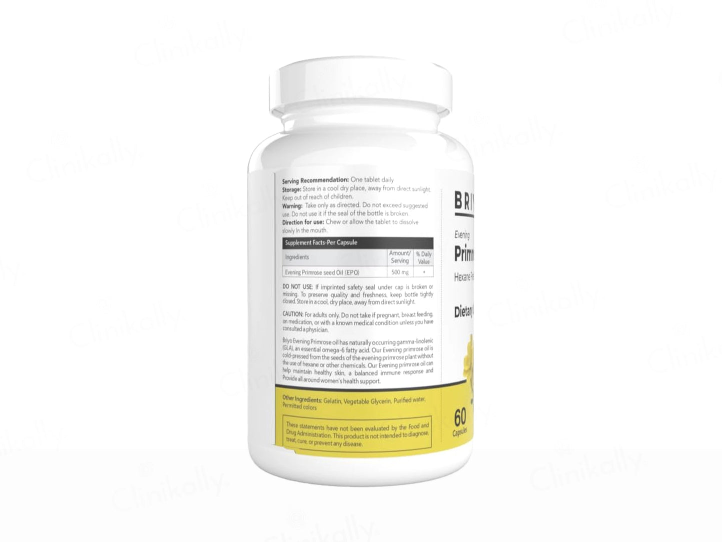 Briyo Evening Primrose Oil 500 mg Dietary Supplement Capsule
