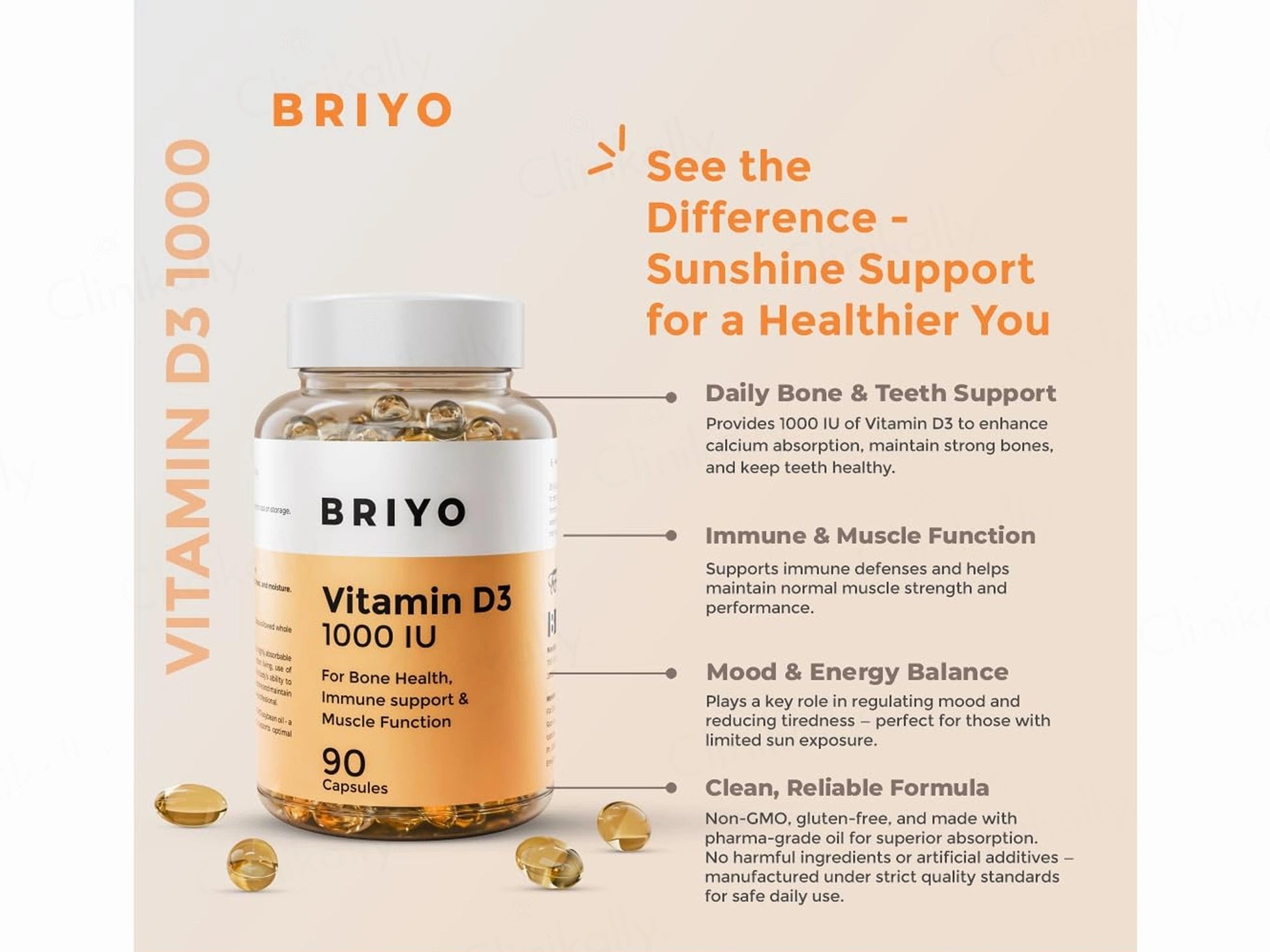 Briyo Vitamin D3 1000 IU Capsule