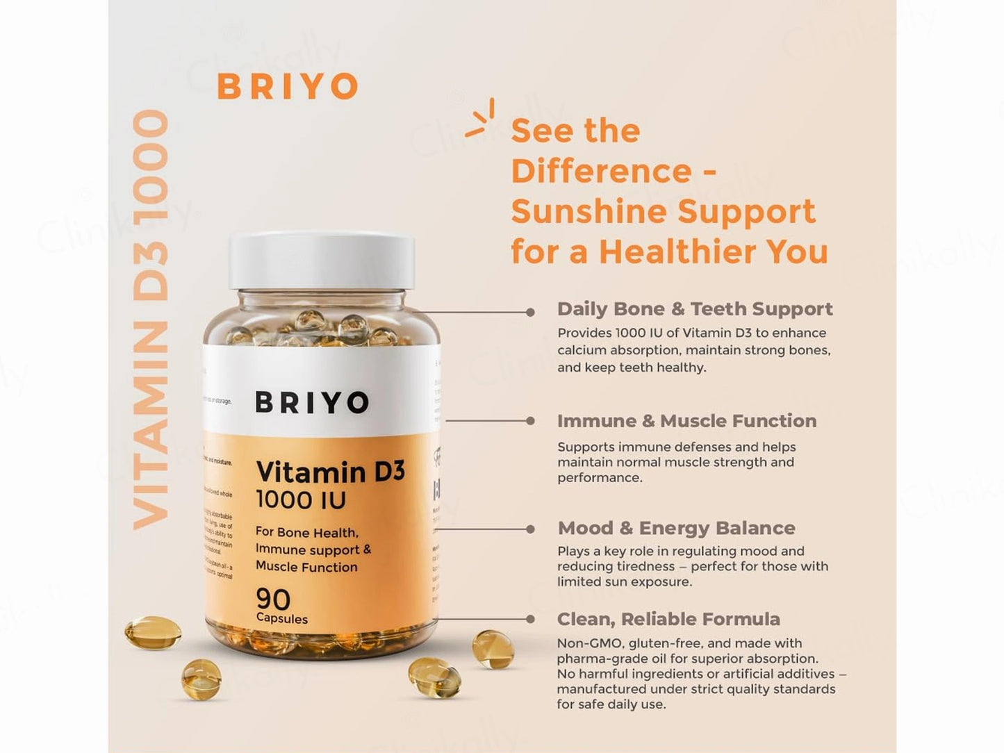 Briyo Vitamin D3 1000 IU Capsule