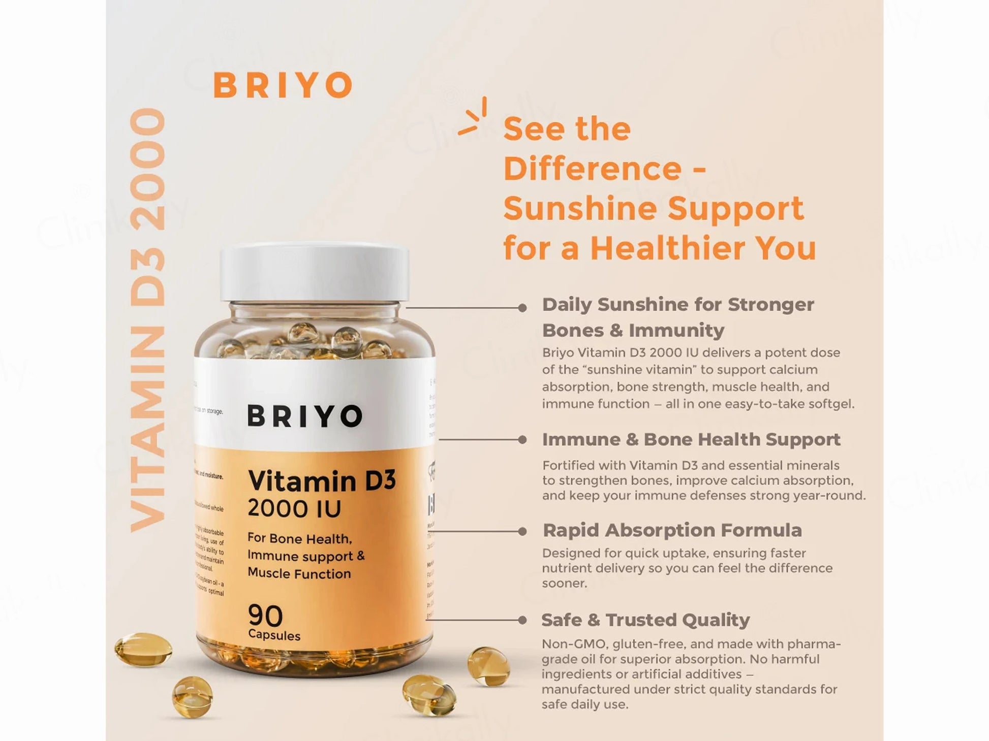 Briyo Vitamin D3 2000 IU Capsule