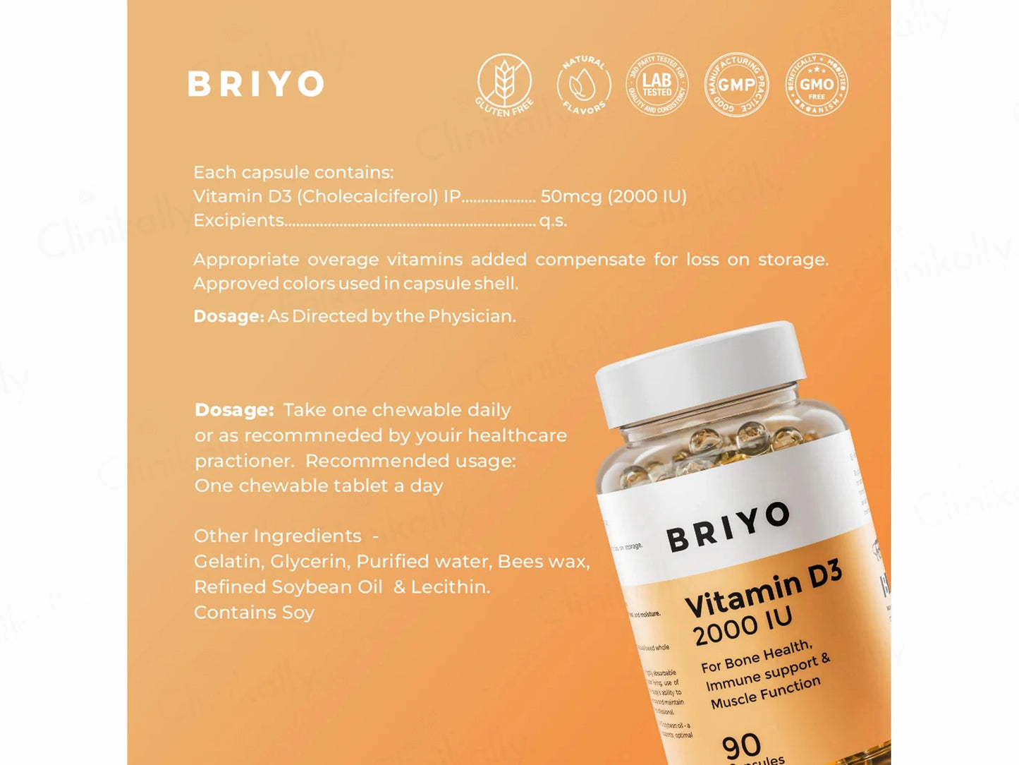 Briyo Vitamin D3 2000 IU Capsule