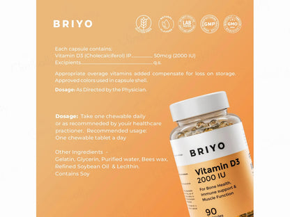 Briyo Vitamin D3 2000 IU Capsule