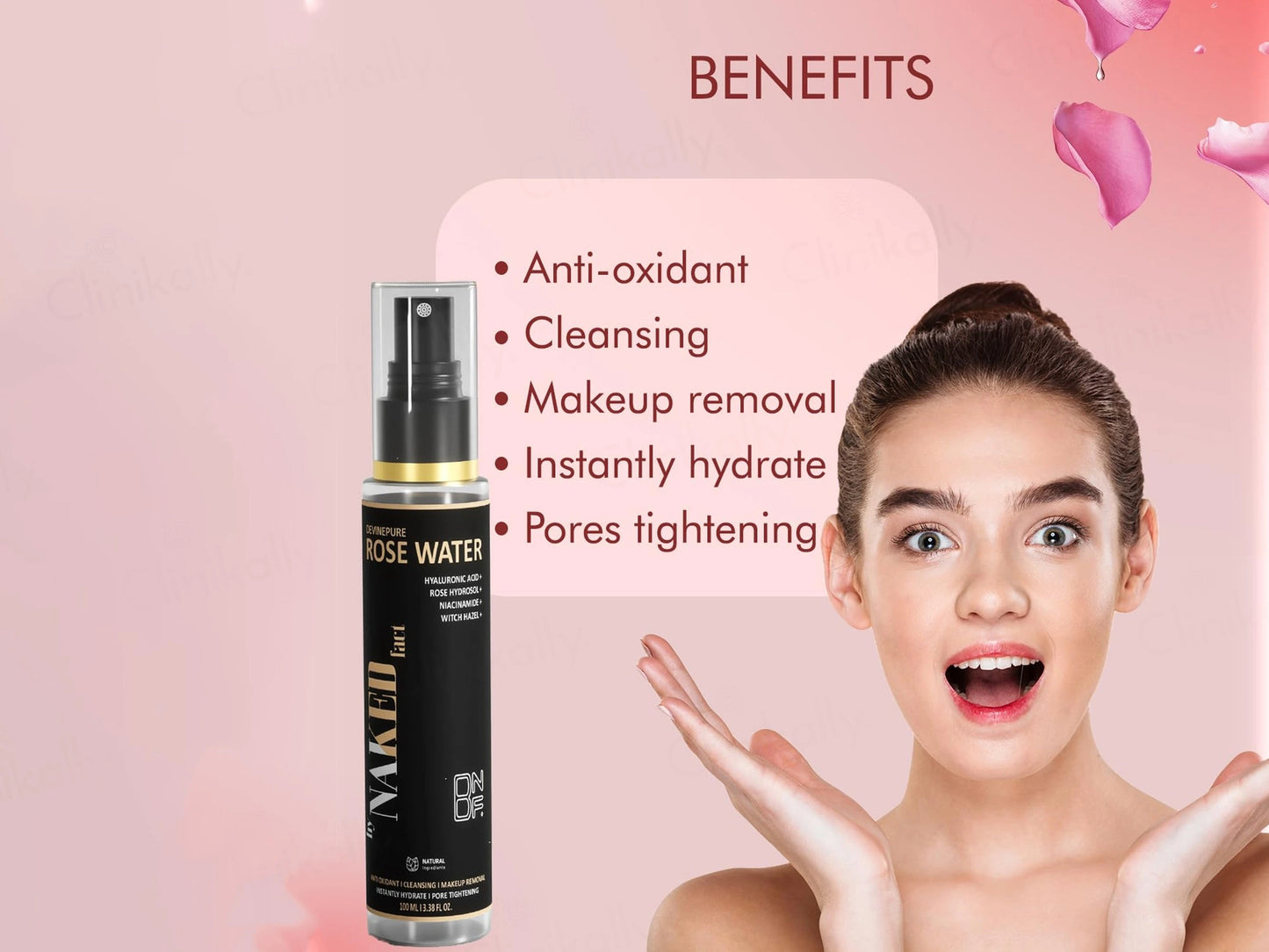 By Naked Fact Devinepure Pore Tightening and  Cleansing Rose Water