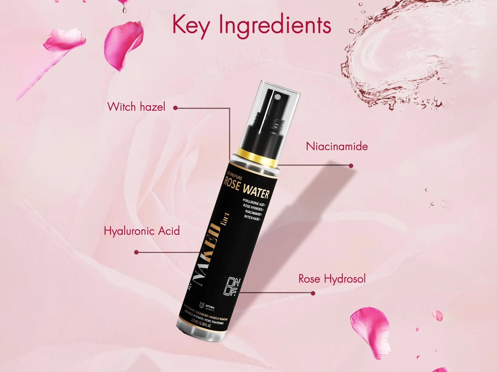 By Naked Fact Devinepure Pore Tightening and  Cleansing Rose Water