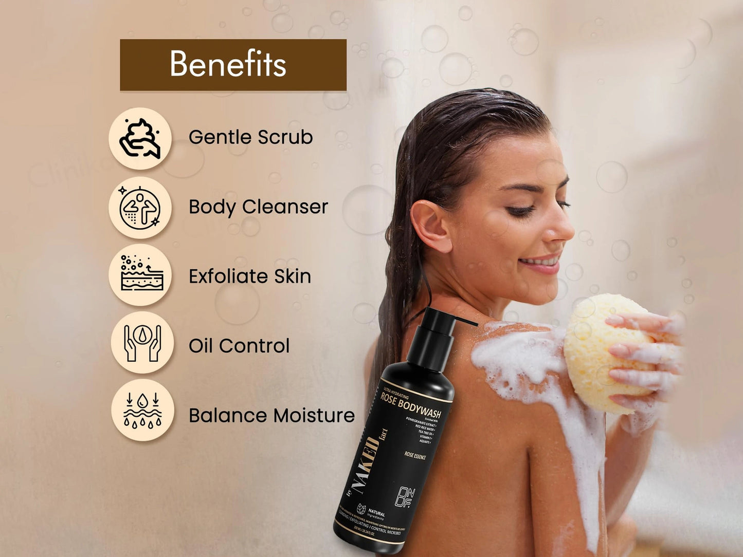 By Naked Fact Ultra Hydrating and  Exfoliating Rose Bodywash