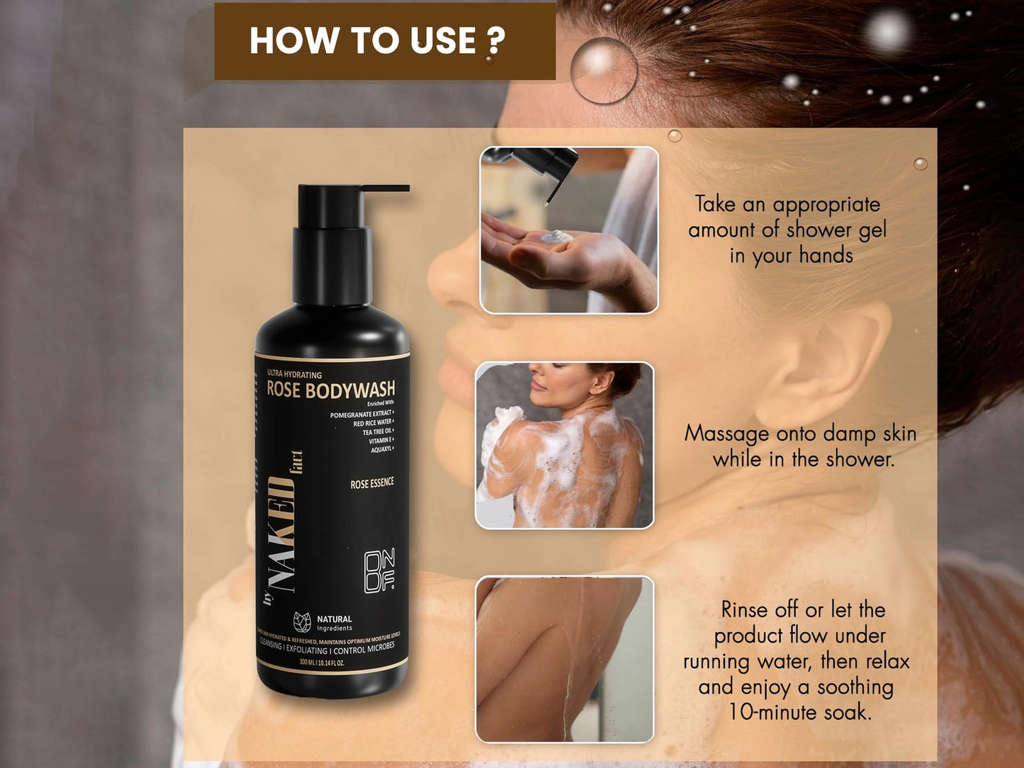By Naked Fact Ultra Hydrating and  Exfoliating Rose Bodywash