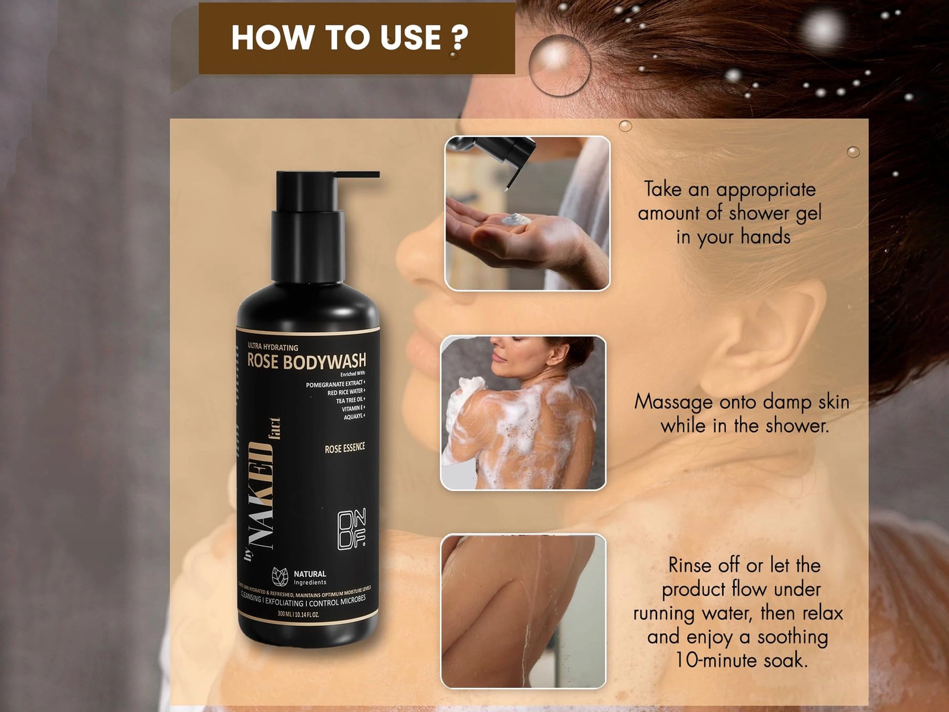 By Naked Fact Ultra Hydrating and  Exfoliating Rose Bodywash