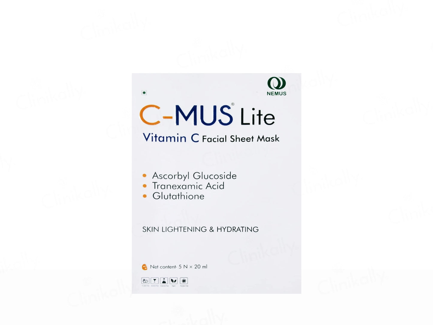 C-Mus Lite Vitamin C Skin Lightening and  Hydrating Facial Sheet Mask