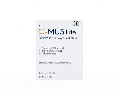 C-Mus Lite Vitamin C Skin Lightening and  Hydrating Facial Sheet Mask