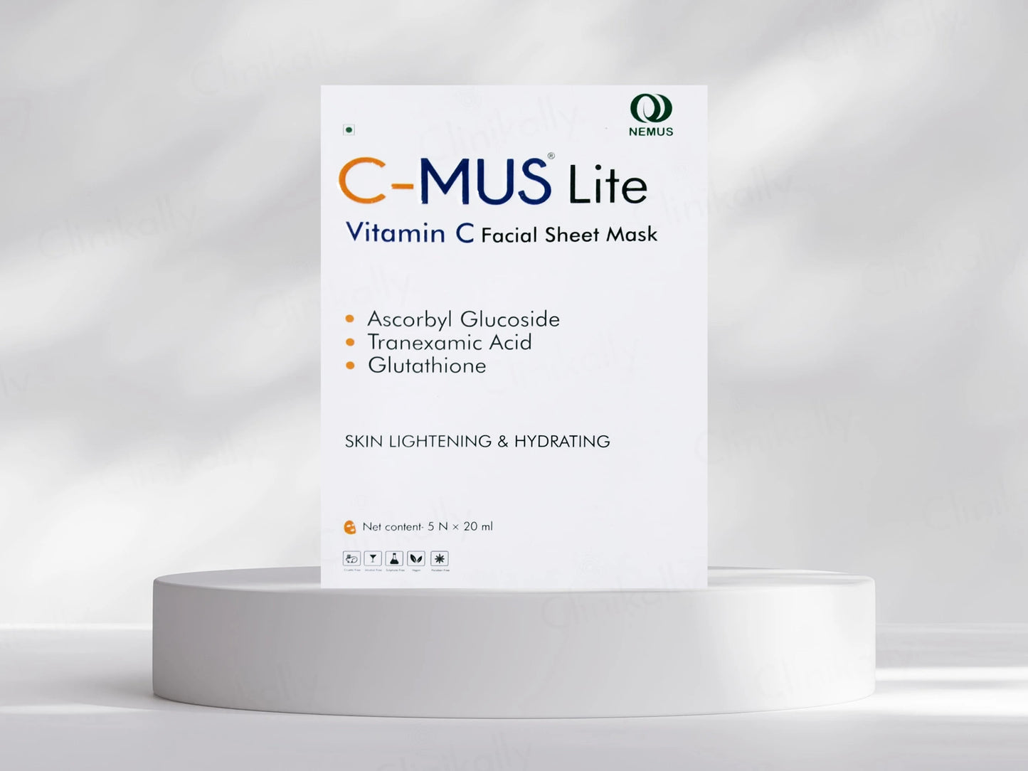 C-Mus Lite Vitamin C Skin Lightening and  Hydrating Facial Sheet Mask