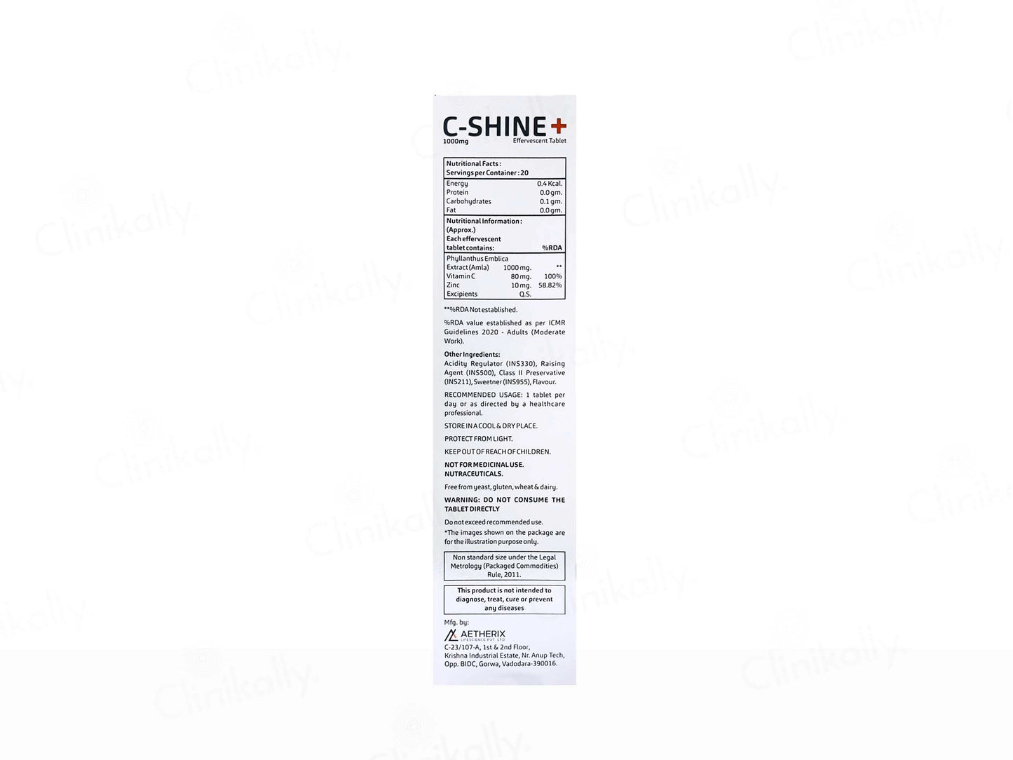 C-Shine 1000mg Effervescent Tablet - Orange Flavour