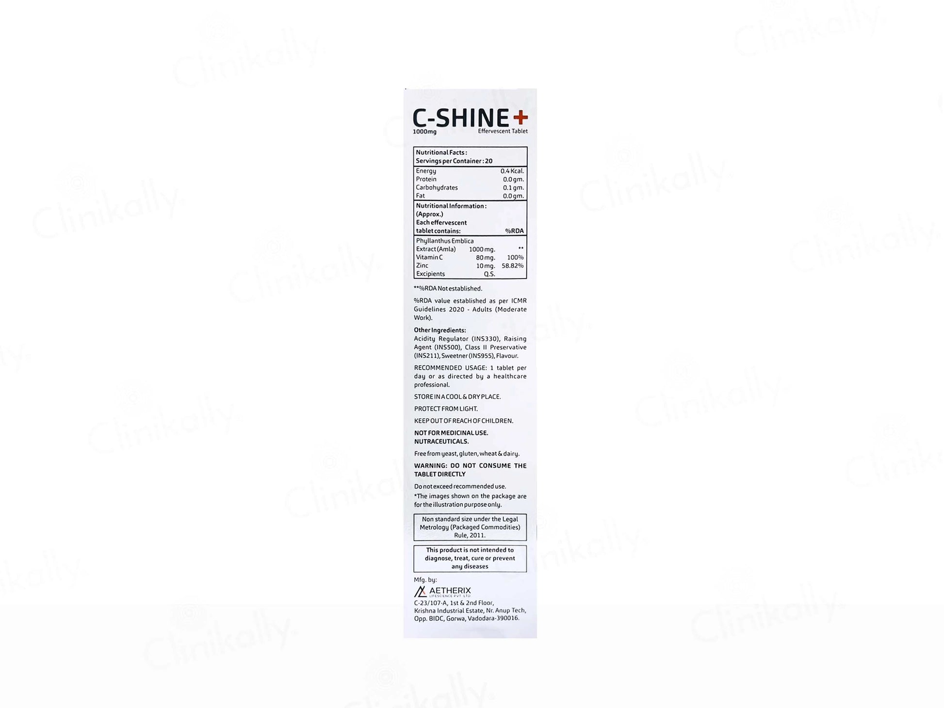 C-Shine 1000mg Effervescent Tablet - Orange Flavour