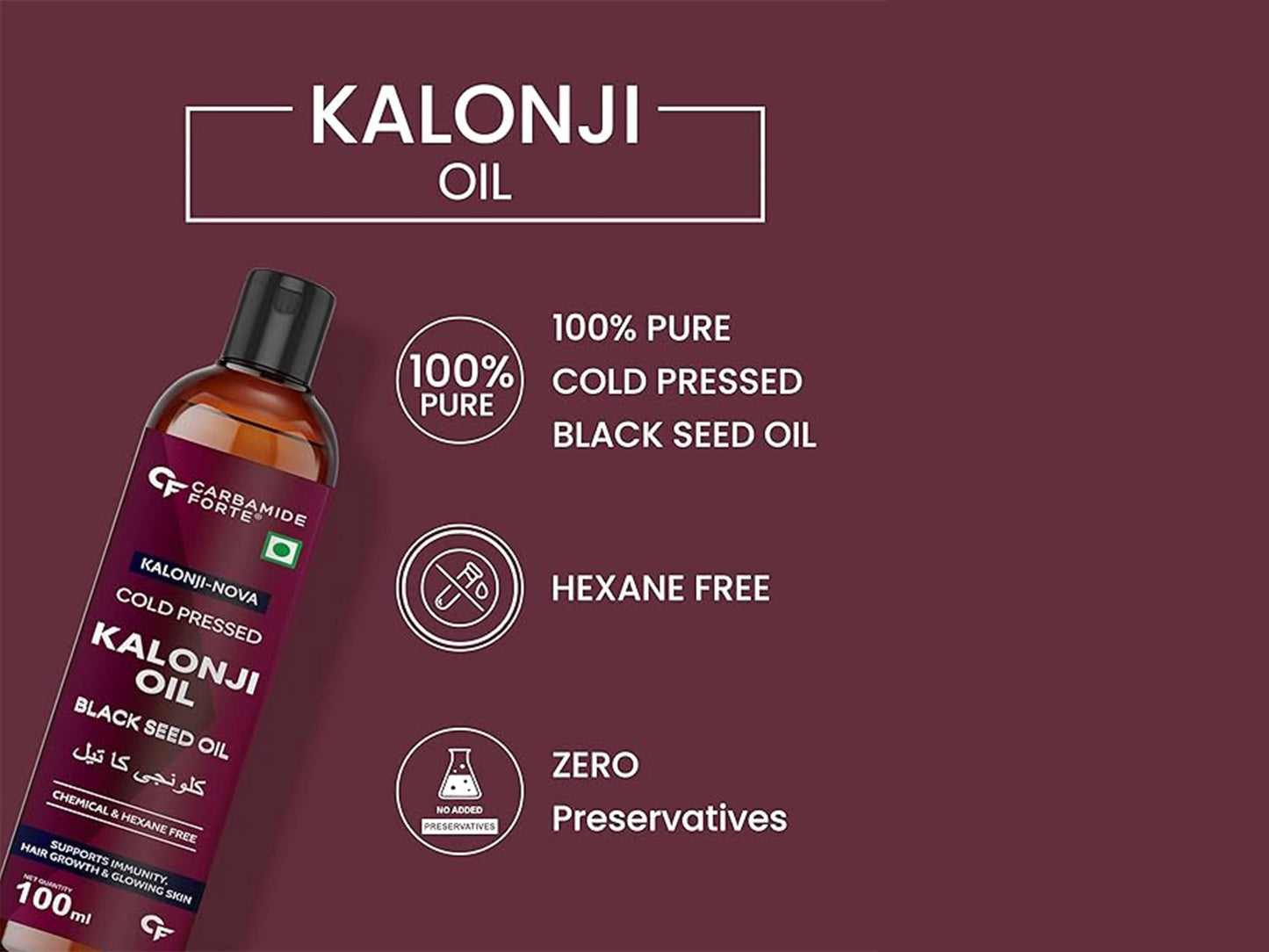 Carbamide Forte Cold Pressed Kalonji Oil For Hair Growth and  Skin