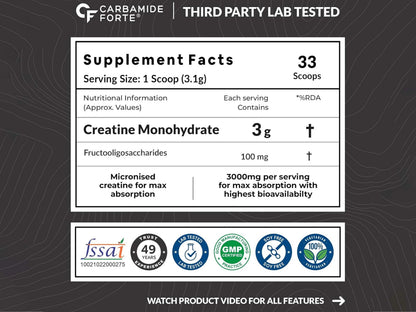 Carbamide Forte Micronised Creatine Monohydrate Powder