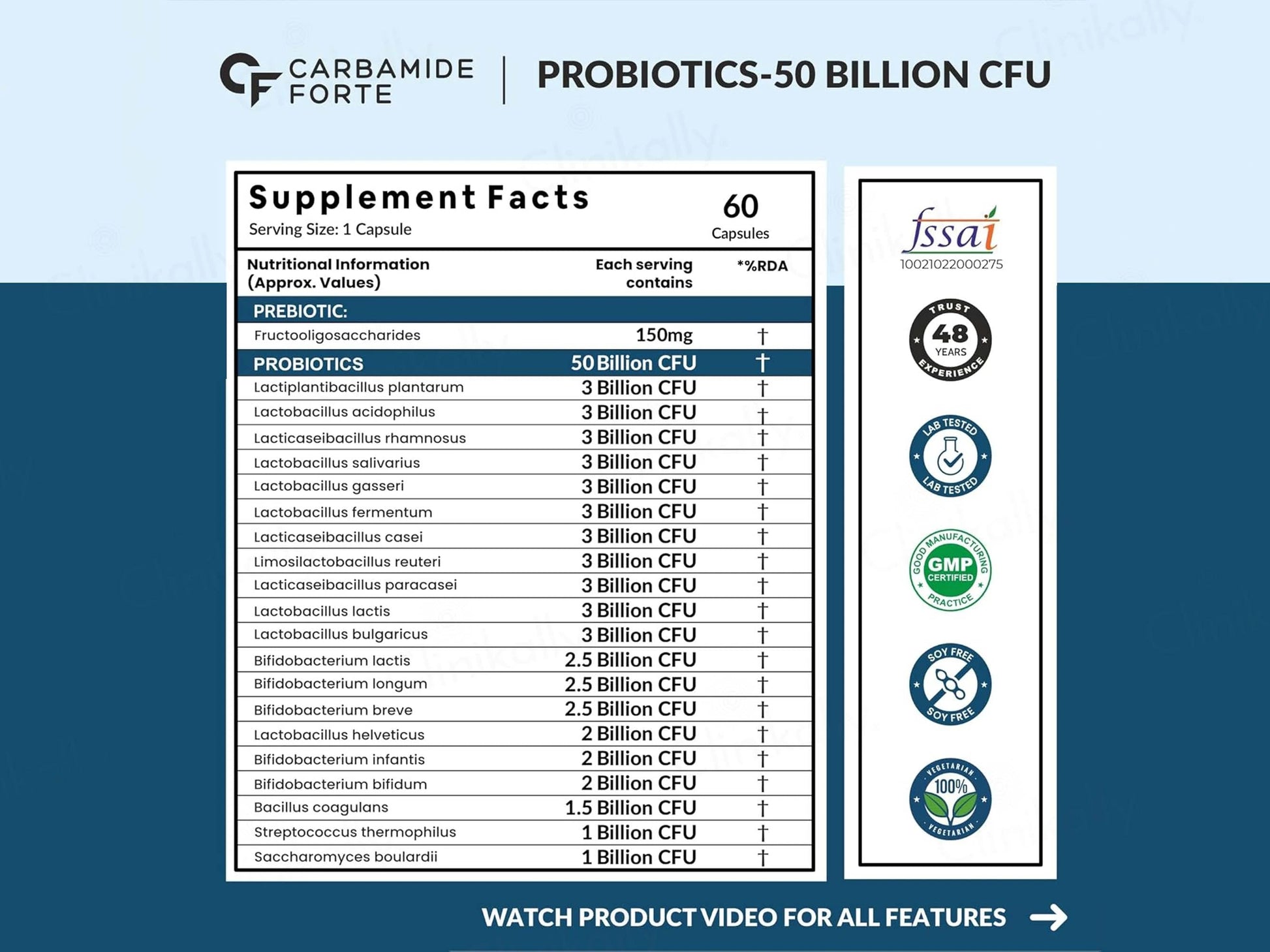 Carbamide Forte Probiotics 50 Billion CFU Capsule
