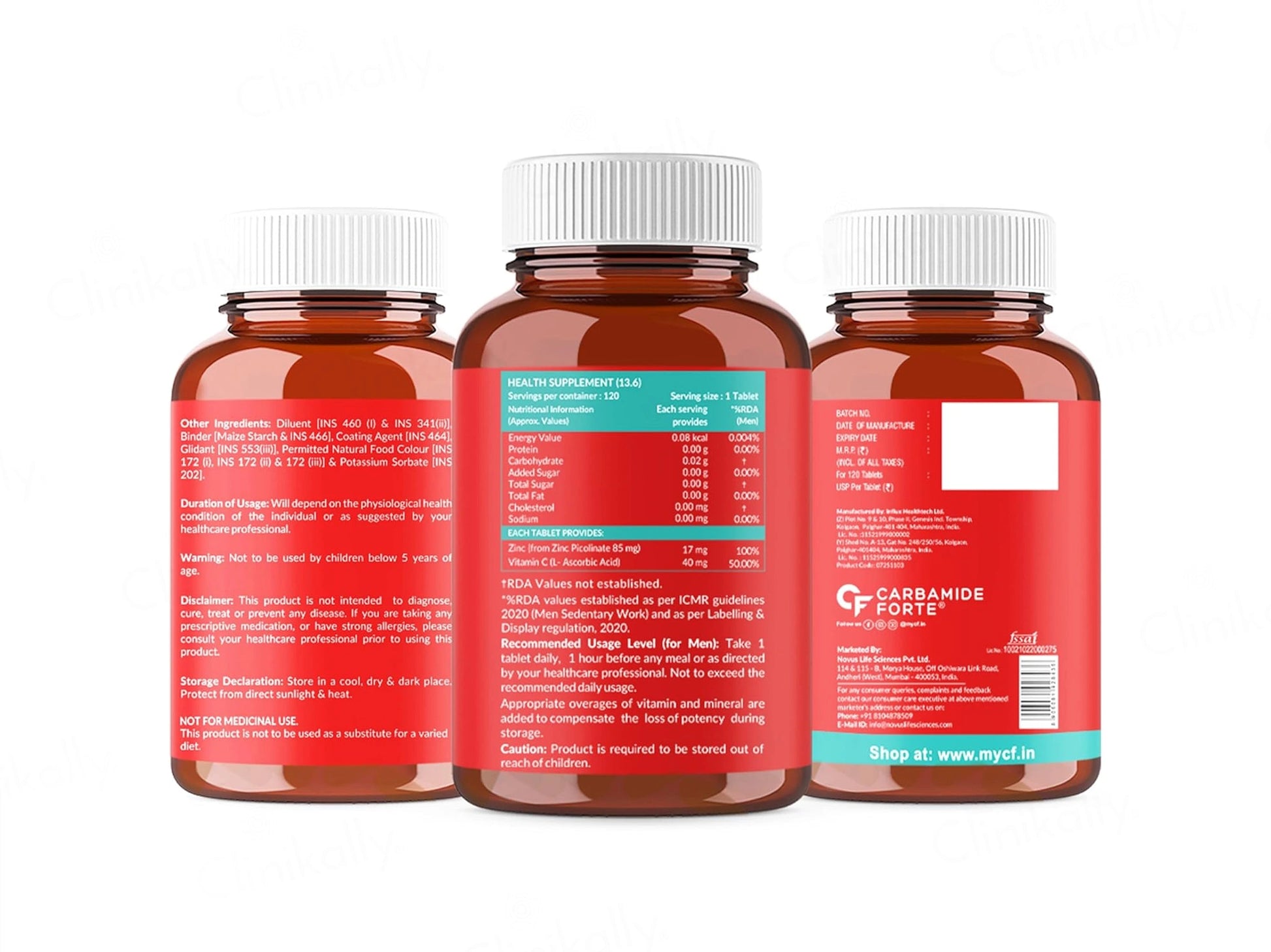 Carbamide Forte Zinc Picolinate 85mg  Vitamin C Tablet