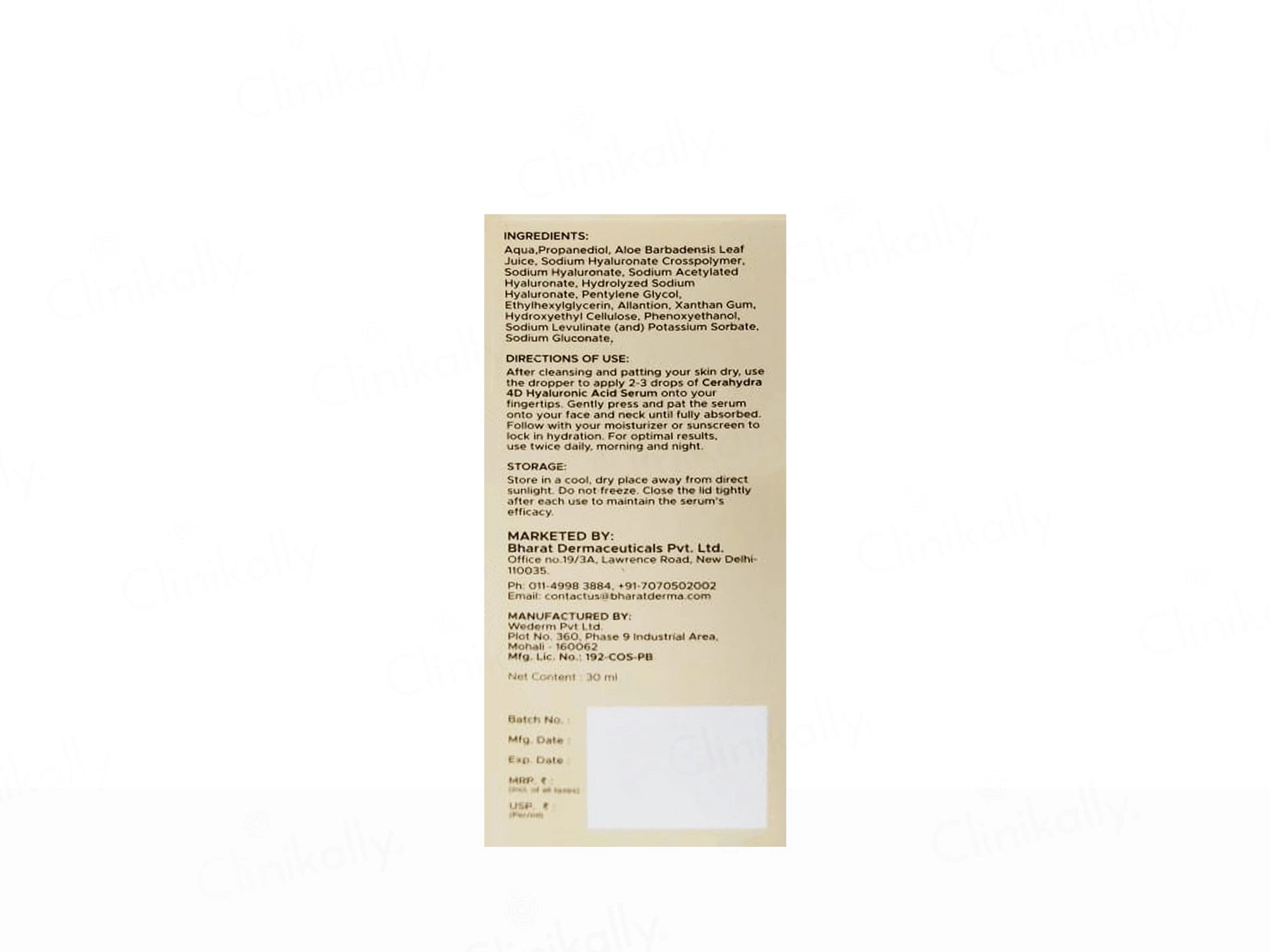 Cerahydra HA 4D Hyaluronic Acid Multi-Molecular Hydration Serum