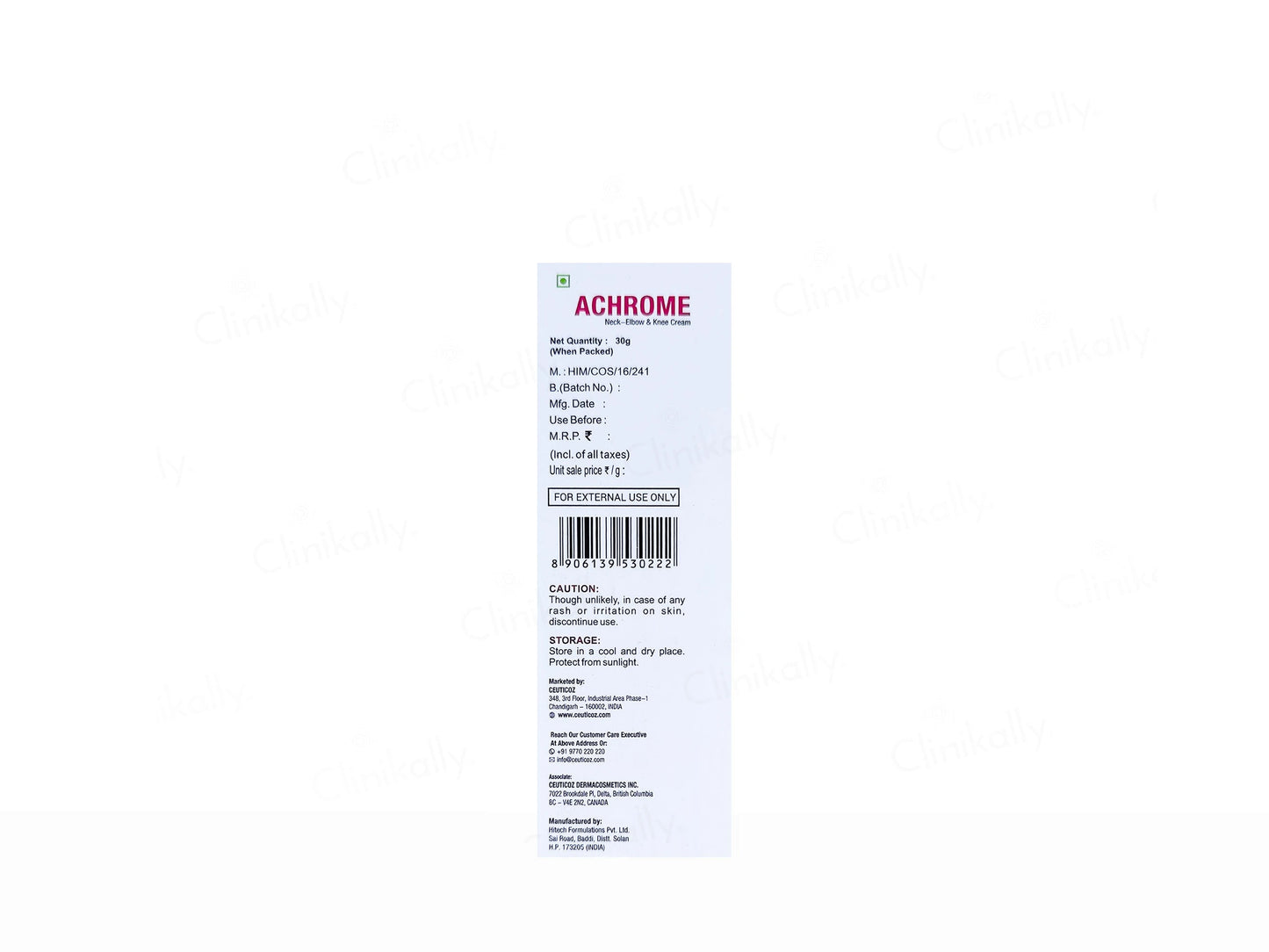 Ceuticoz Achrome Neck-Elbow and  Knee Brightening Cream