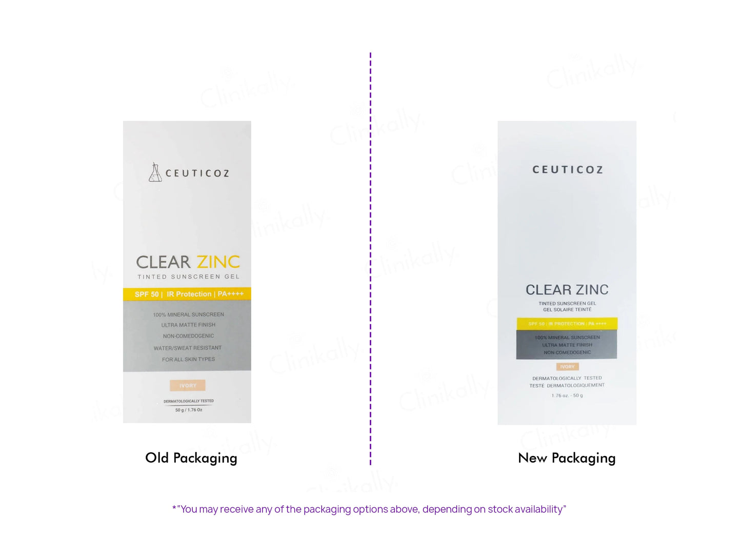 Ceuticoz Clear Zinc Tinted Sunscreen Gel SPF 50 PA Ivory