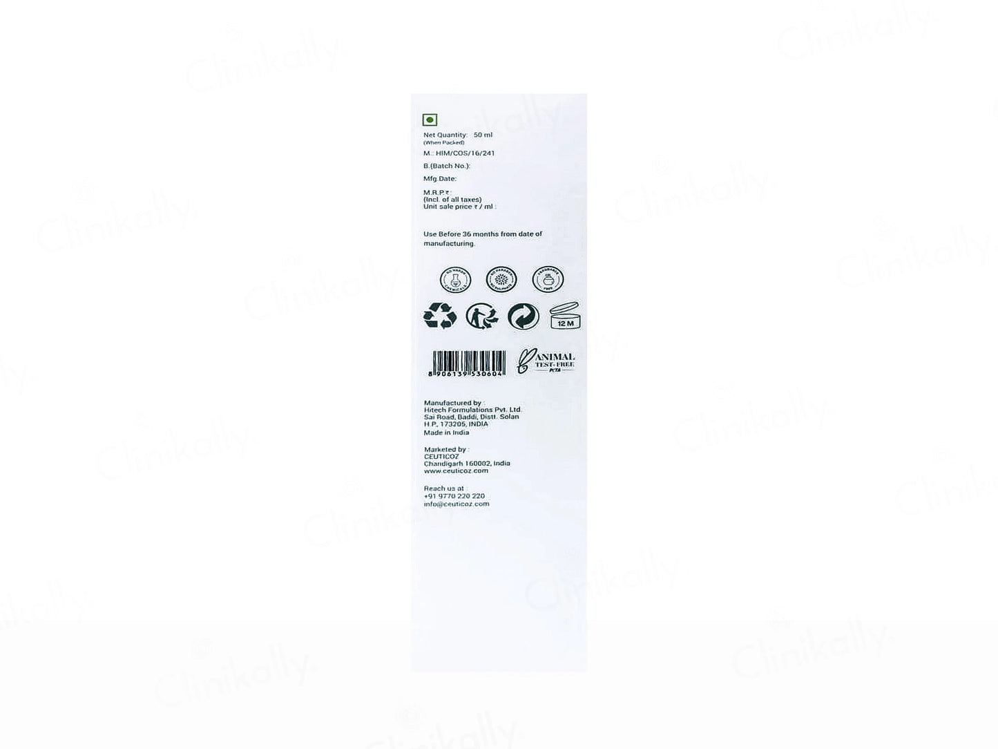 Ceuticoz Clear Zinc Tinted Sunscreen Lotion SPF 50 PA Ivory