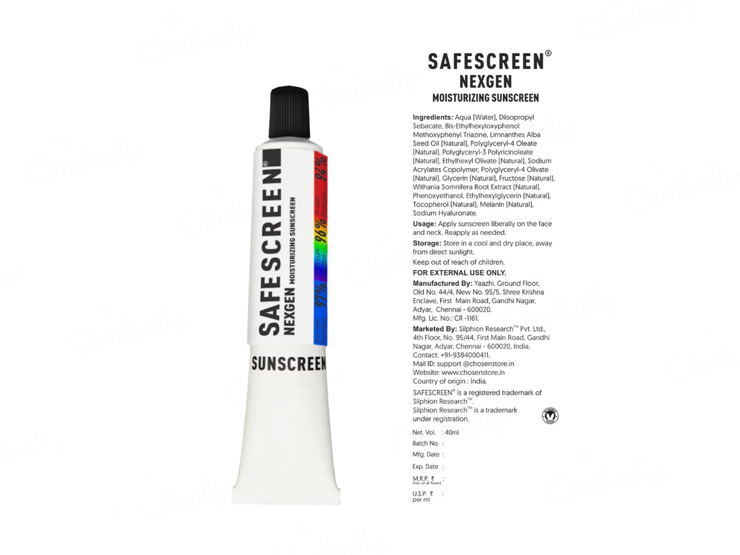 Chosen Safescreen Nexgen Moisturizing Melanin Sunscreen SPF 80 PA