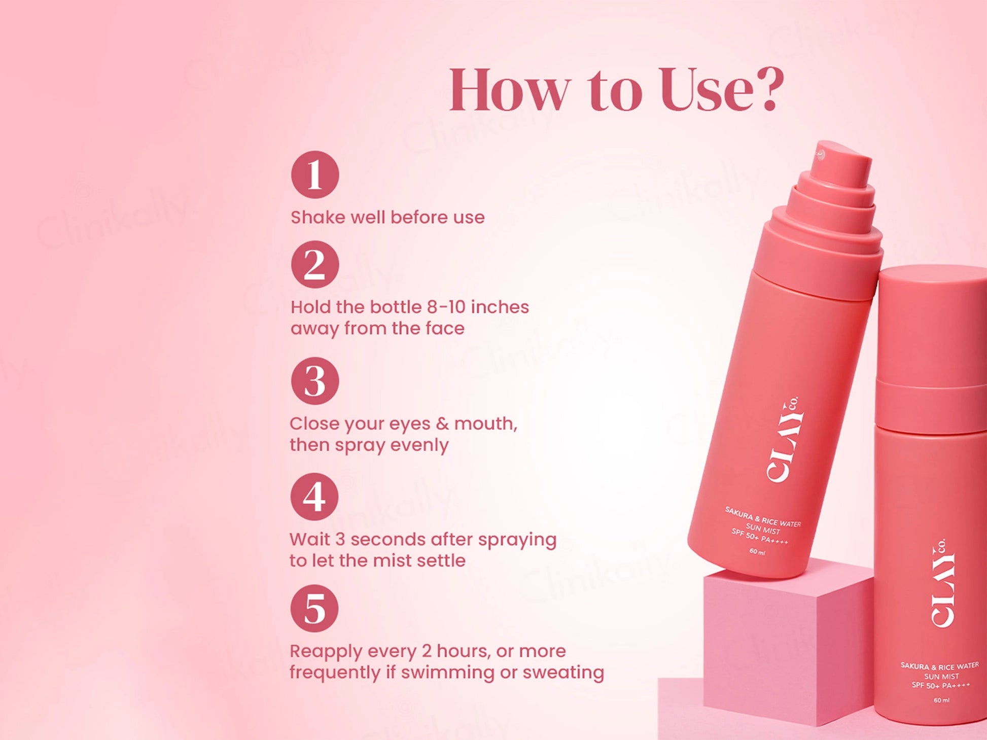 ClayCo Sakura and  Rice Water Sun Mist Sunscreen SPF 50 PA