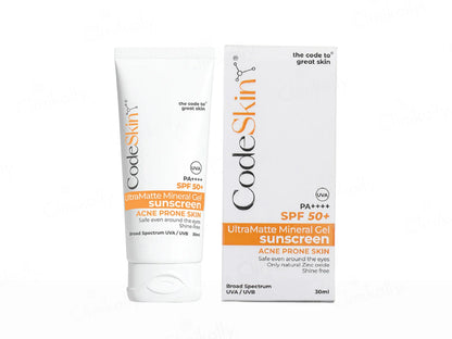 CodeSkin UltraMatte Mineral Gel Sunscreen SPF 50 PA