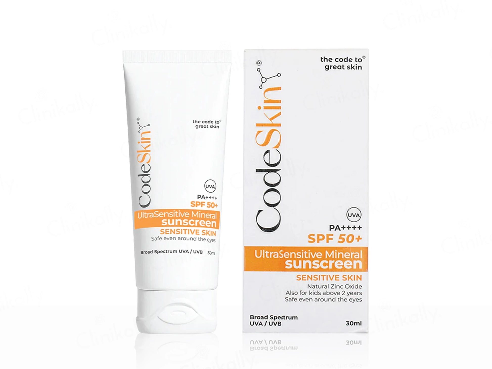 CodeSkin UltraSensitive Mineral Sunscreen SPF 50 PA