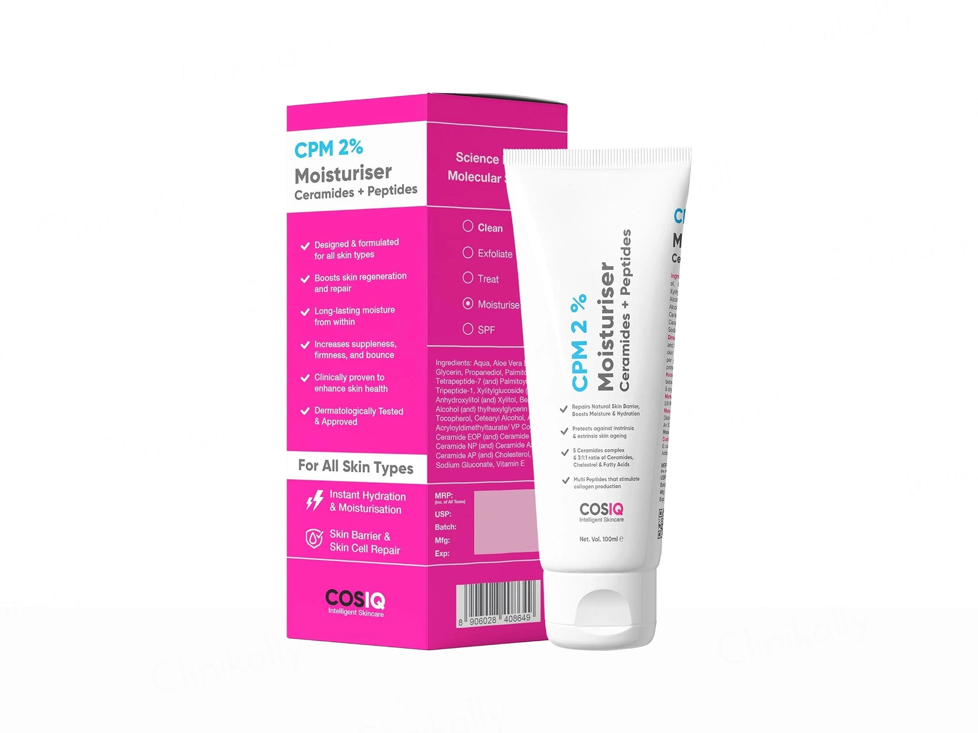 CosiQ CPM 2 Percent Ceramides  Peptides Lightweight Moisturiser Gel