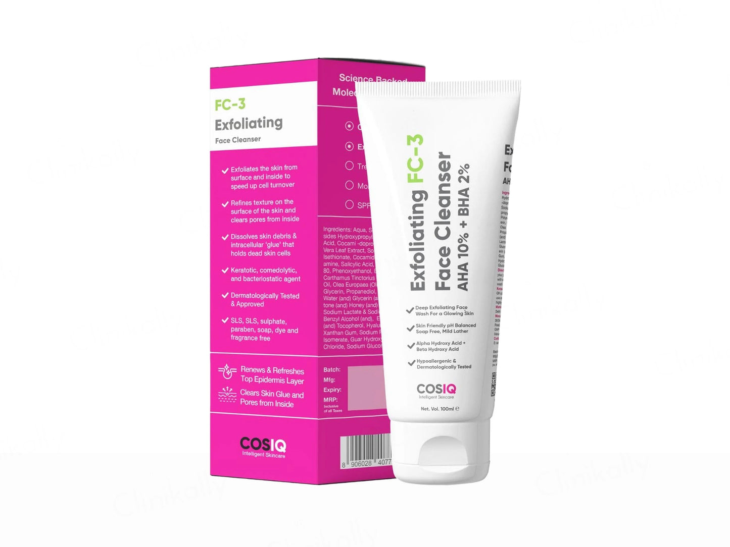 CosiQ FC-3 AHA 10 Percent  BHA 2 Percent Exfoliating Face Cleanser Gel