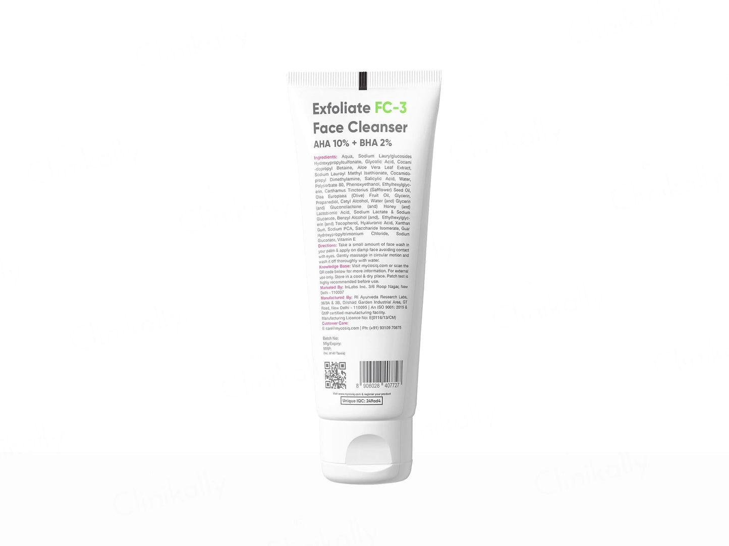 CosiQ FC-3 AHA 10 Percent  BHA 2 Percent Exfoliating Face Cleanser Gel