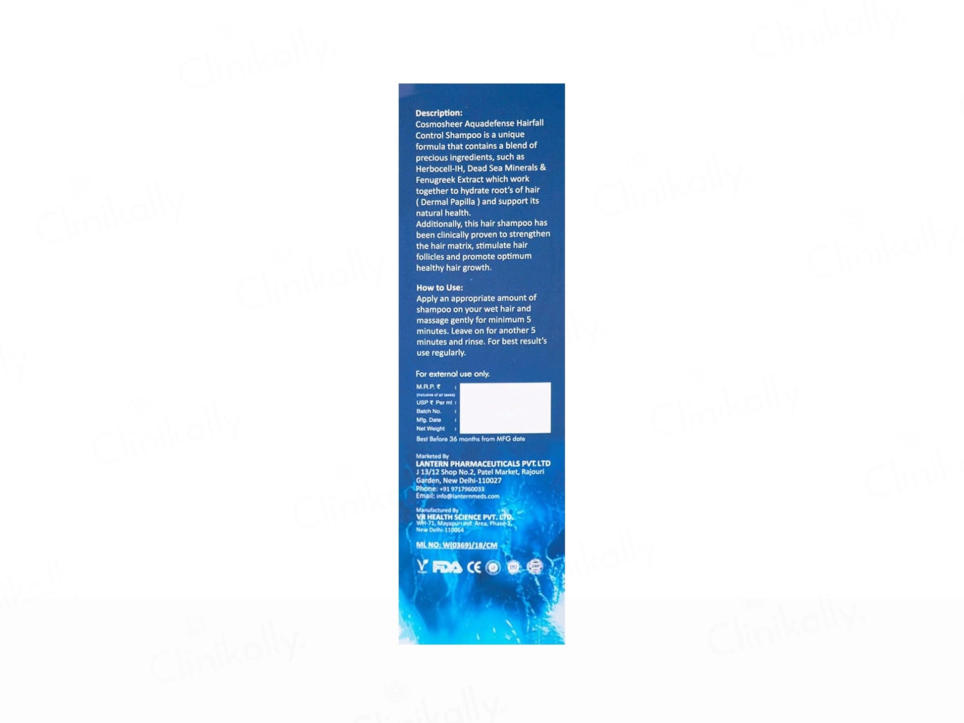 Cosmosheer Aquadefense Hairfall Control Shampoo