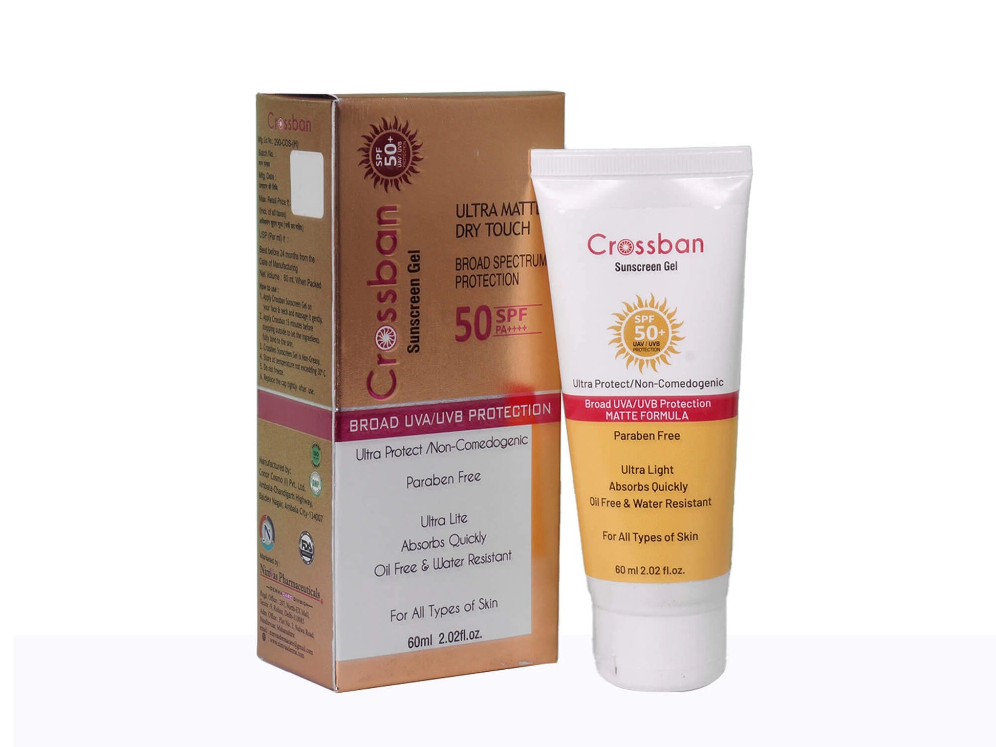 Crossban Ultra Matte Dry Touch Sunscreen Gel SPF 50 PA
