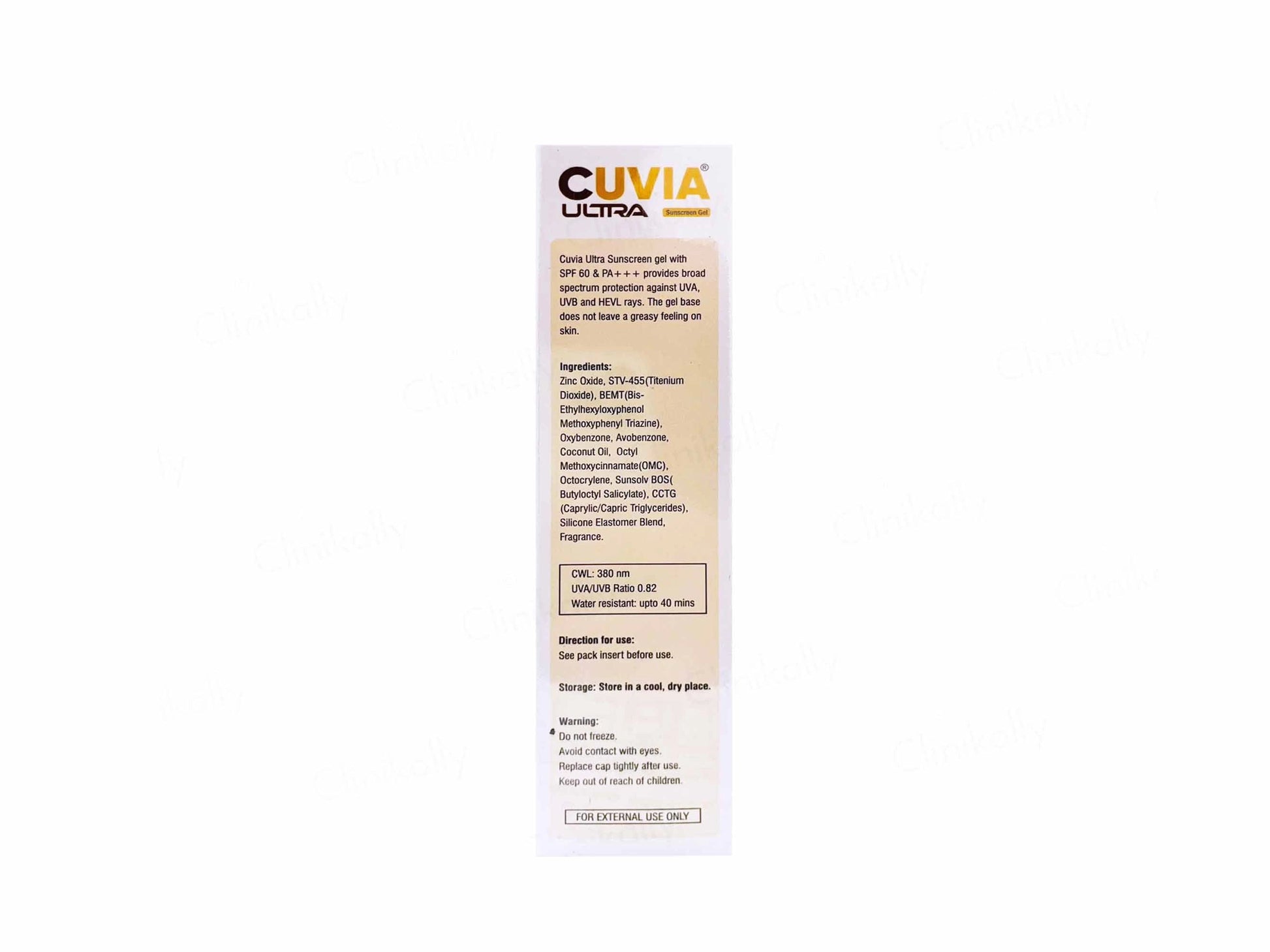 Cuvia Ultra Sunscreen Gel SPF 60 PA